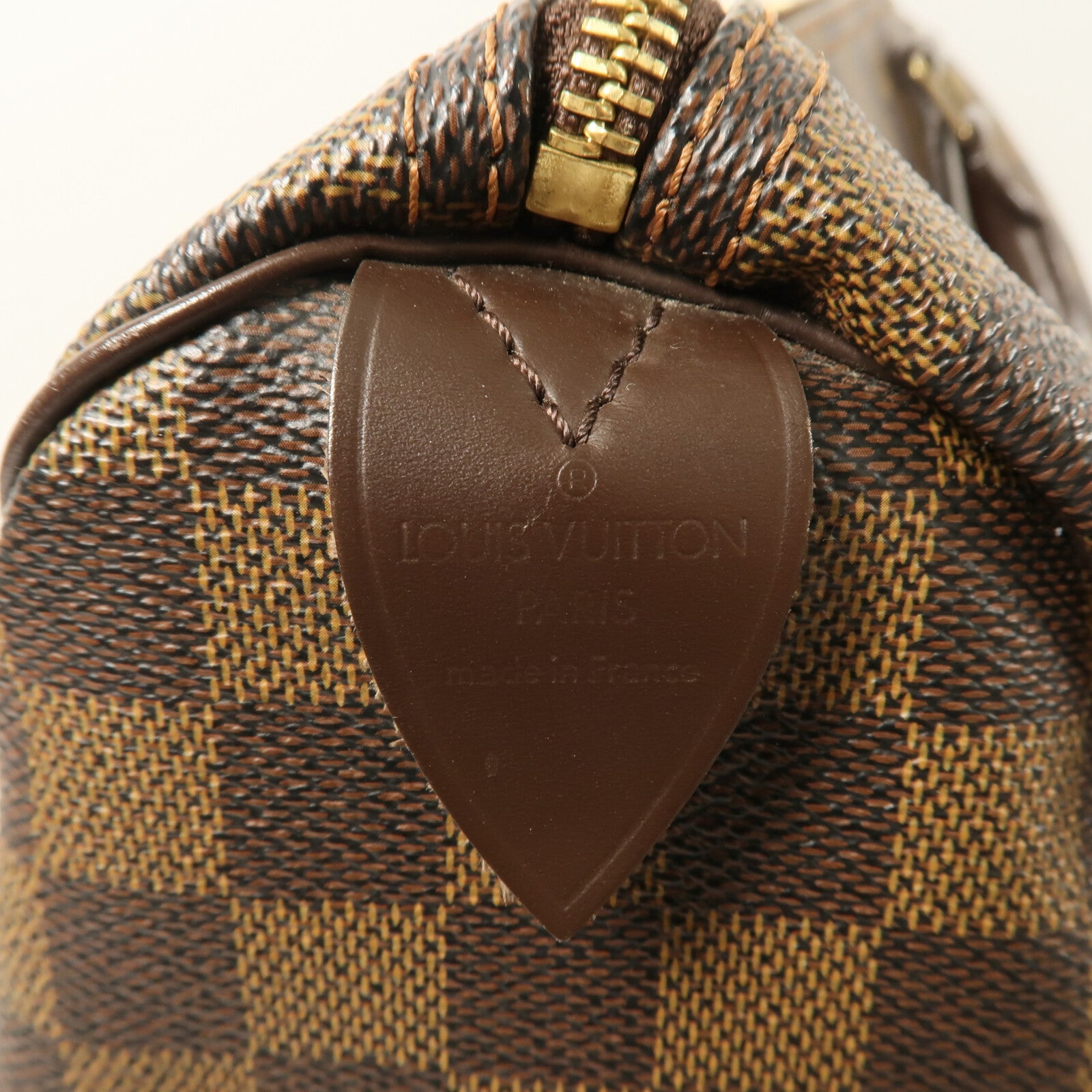 LOUIS VUITTON Damier Speedy 35手挽袋棕色