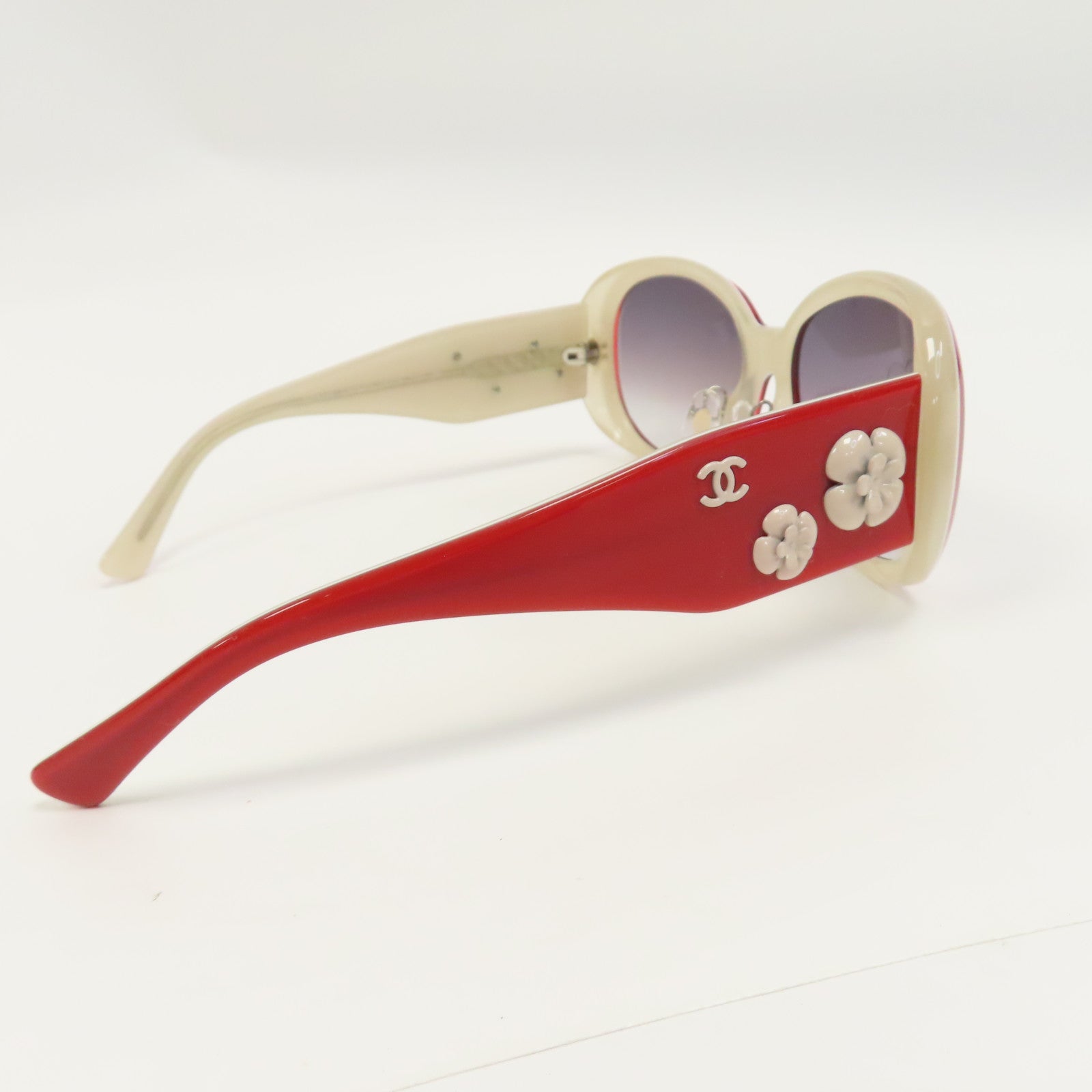 CHANEL PVC Sunglasses太陽眼鏡紅色/米白色