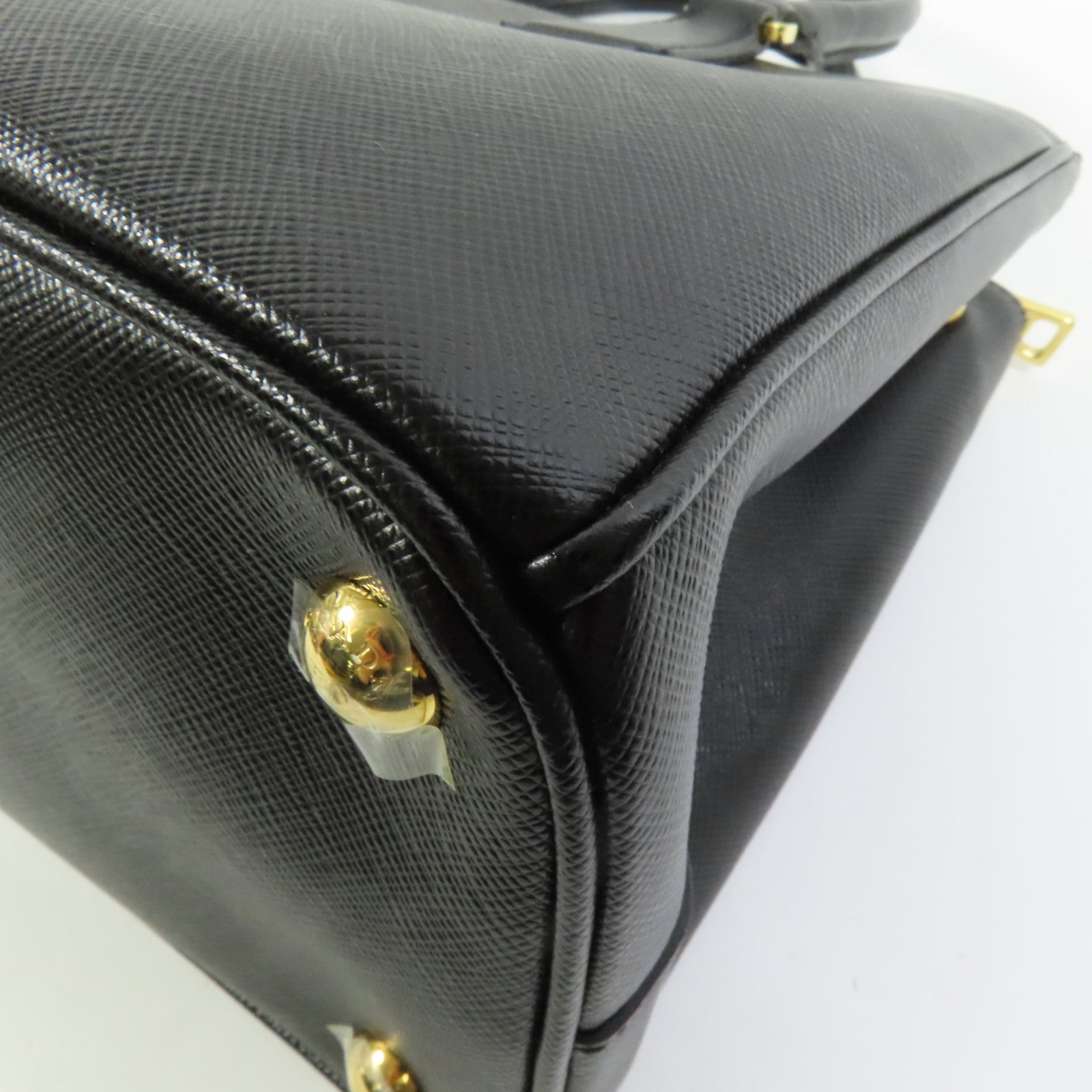 PRADA Saffiano皮革2Way Bag金扣手挽肩背兩用袋
