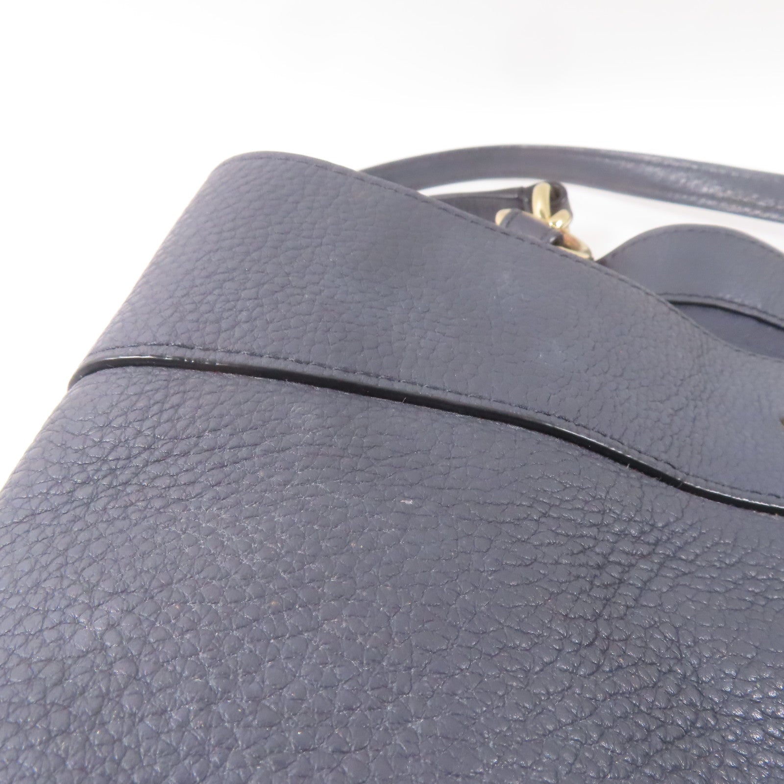 COACH 牛皮皮革Shoulder Bag金扣肩背袋深藍色