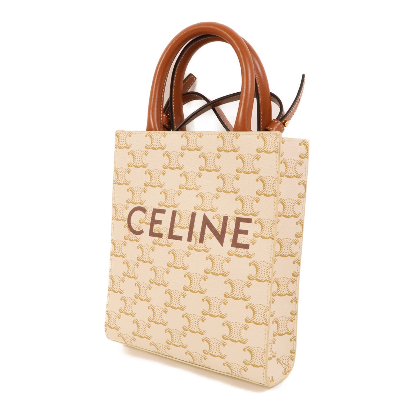 CELINE 塗層帆布Mini Vertical Cabas手挽肩背兩用袋