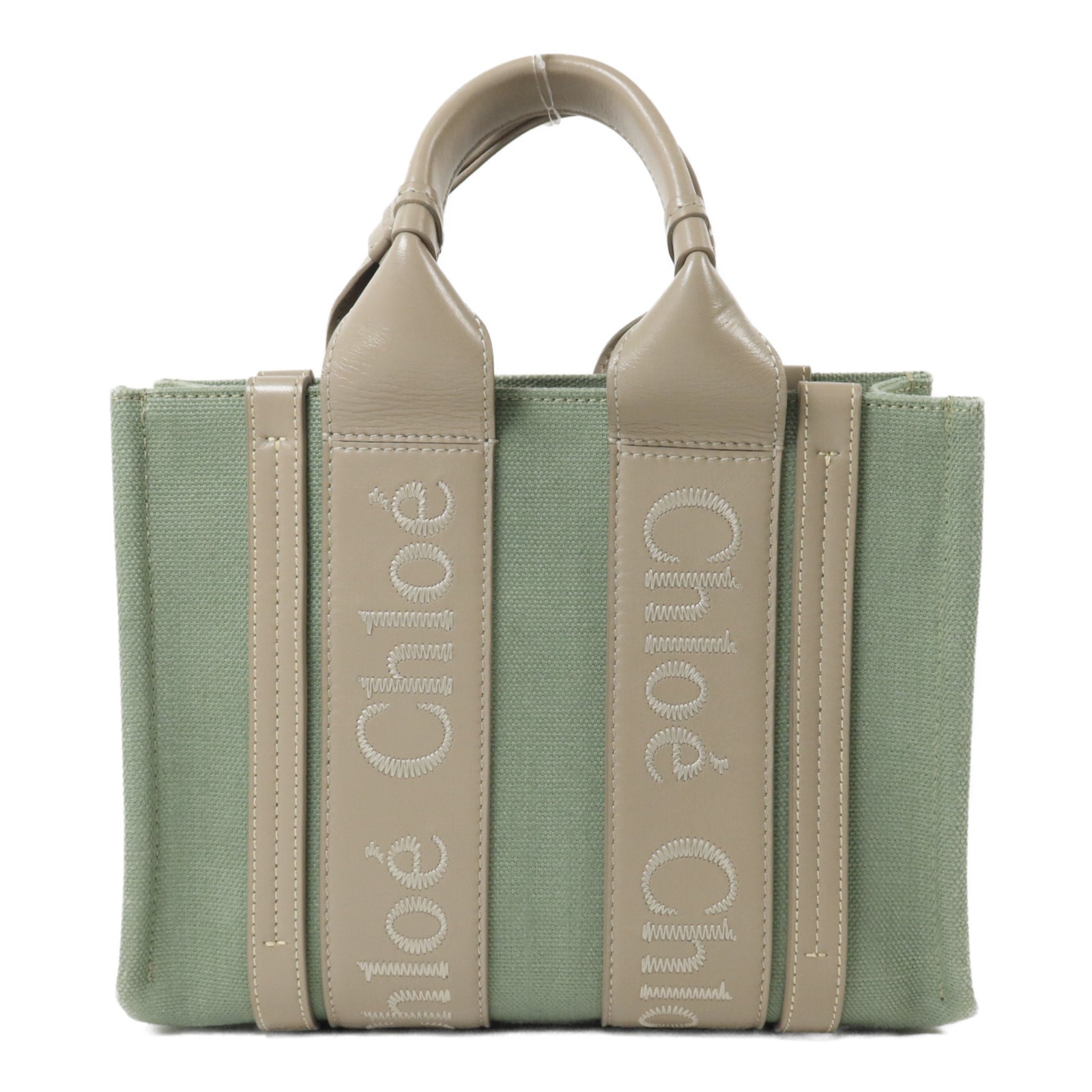 Chloe 帆布/牛皮皮革Woody Small手挽肩背兩用袋