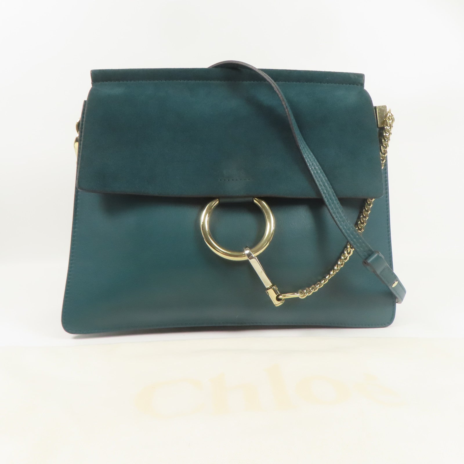 Chloe 牛皮皮革Faye金扣肩背袋