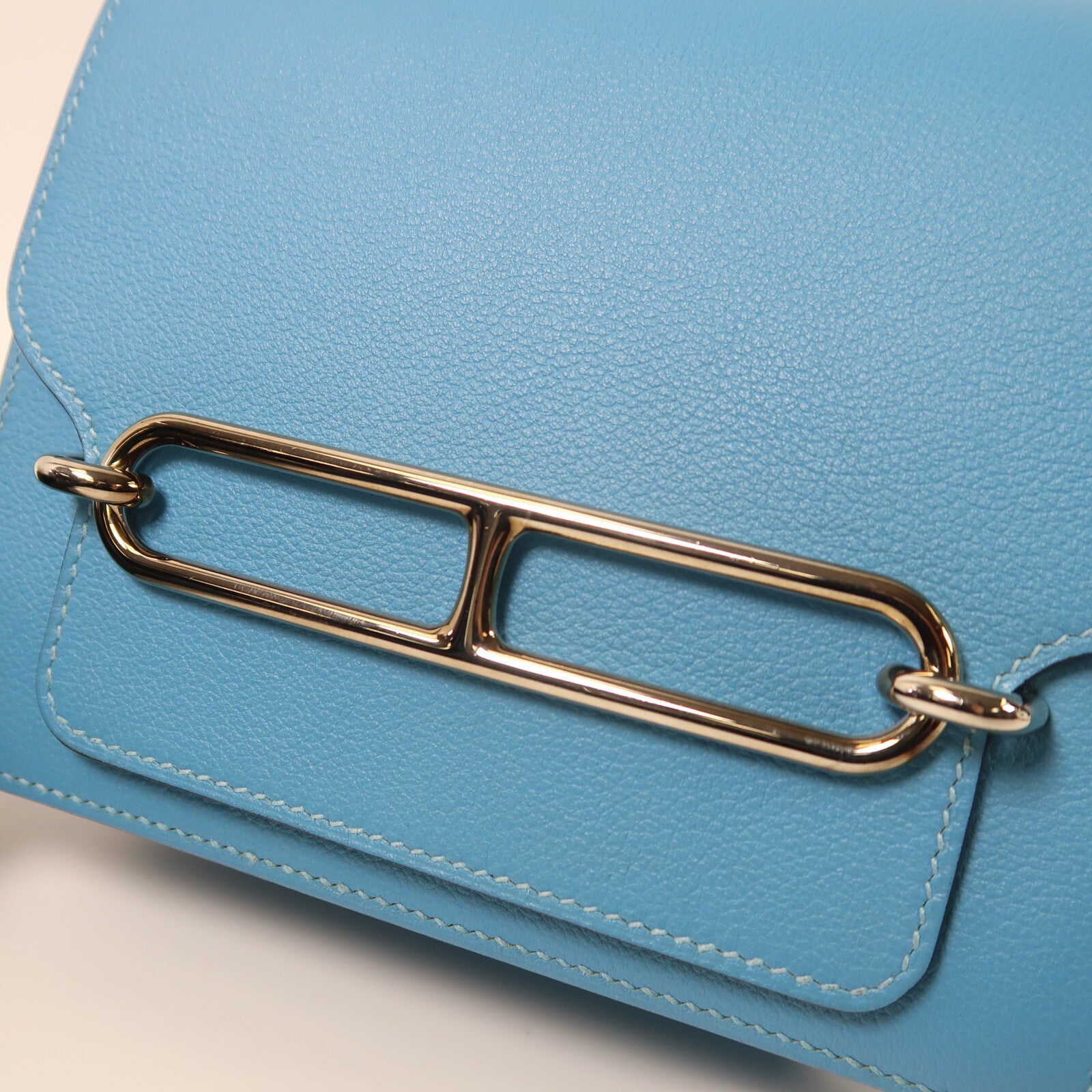 HERMES Evercolor皮革Roulis Mini銀扣肩背袋