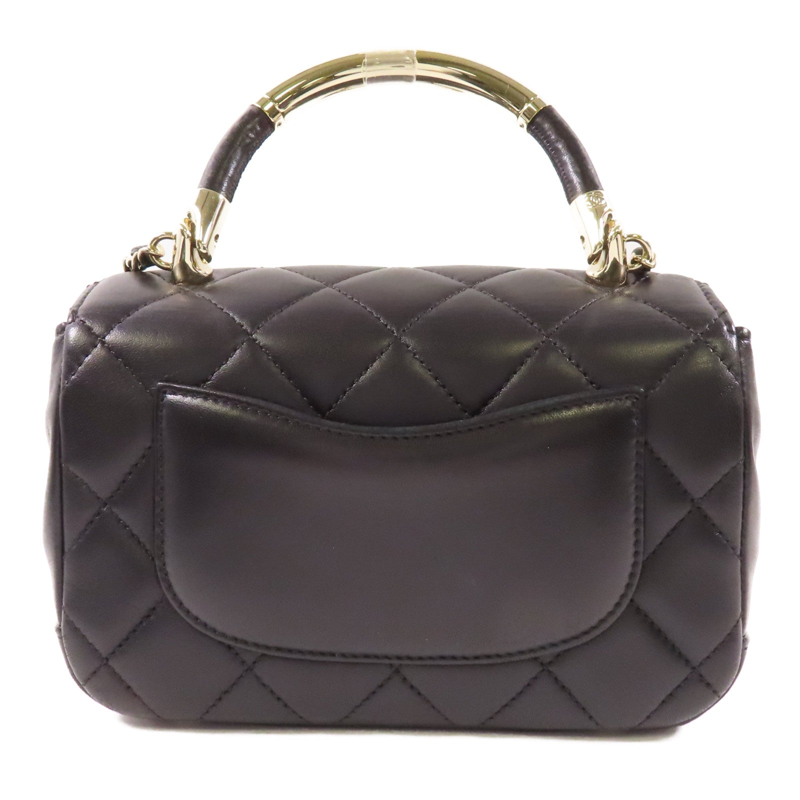 CHANEL 羊皮皮革2 Way Shoulder金扣手挽肩背兩用袋
