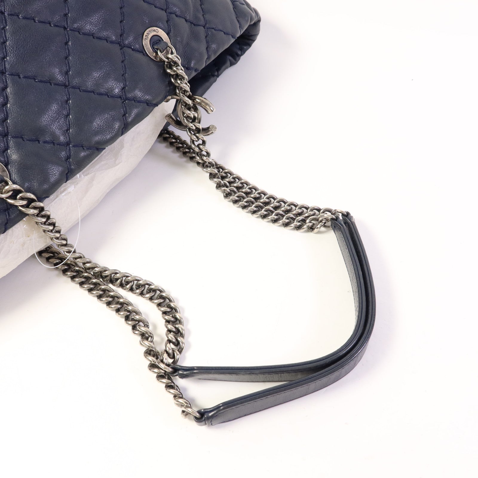 CHANEL 牛皮皮革Tote Bag鏈帶肩背袋