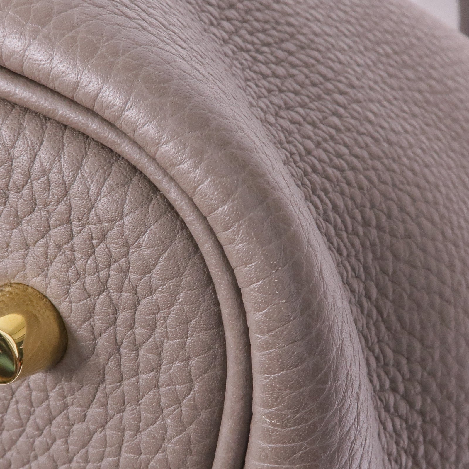 HERMES Clemence皮革Picotin MM金扣手挽袋Etain