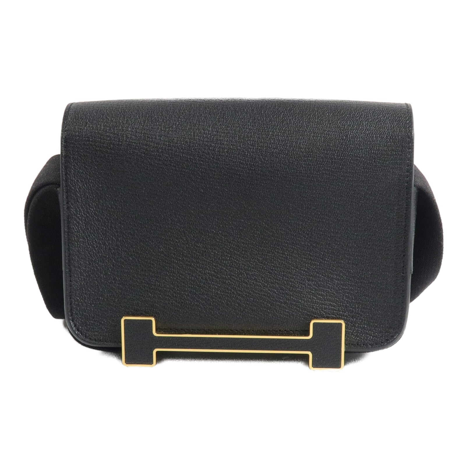HERMES Chevre皮革Geta肩背袋Noir