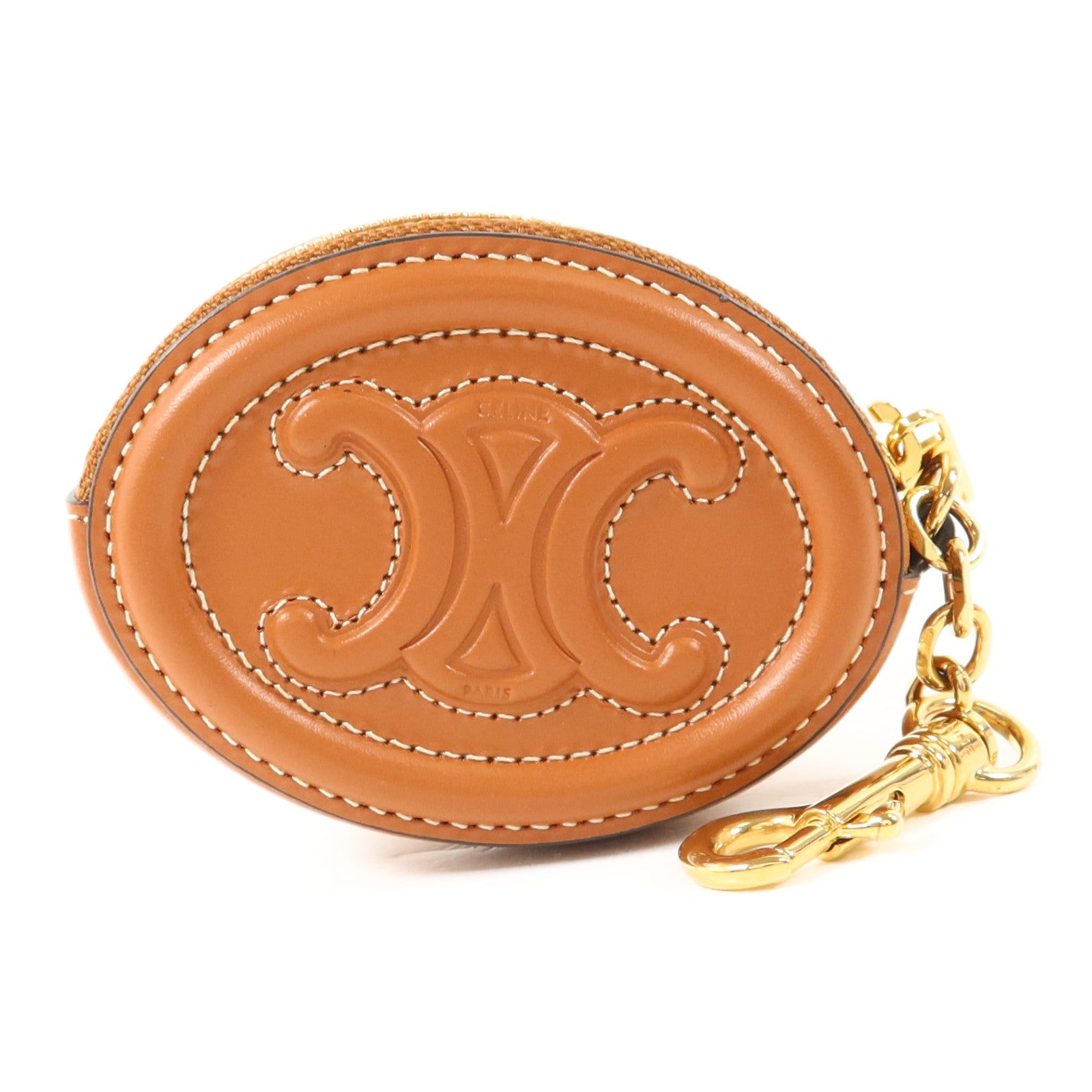 CELINE 牛皮皮革Purse with Hook金扣零錢包