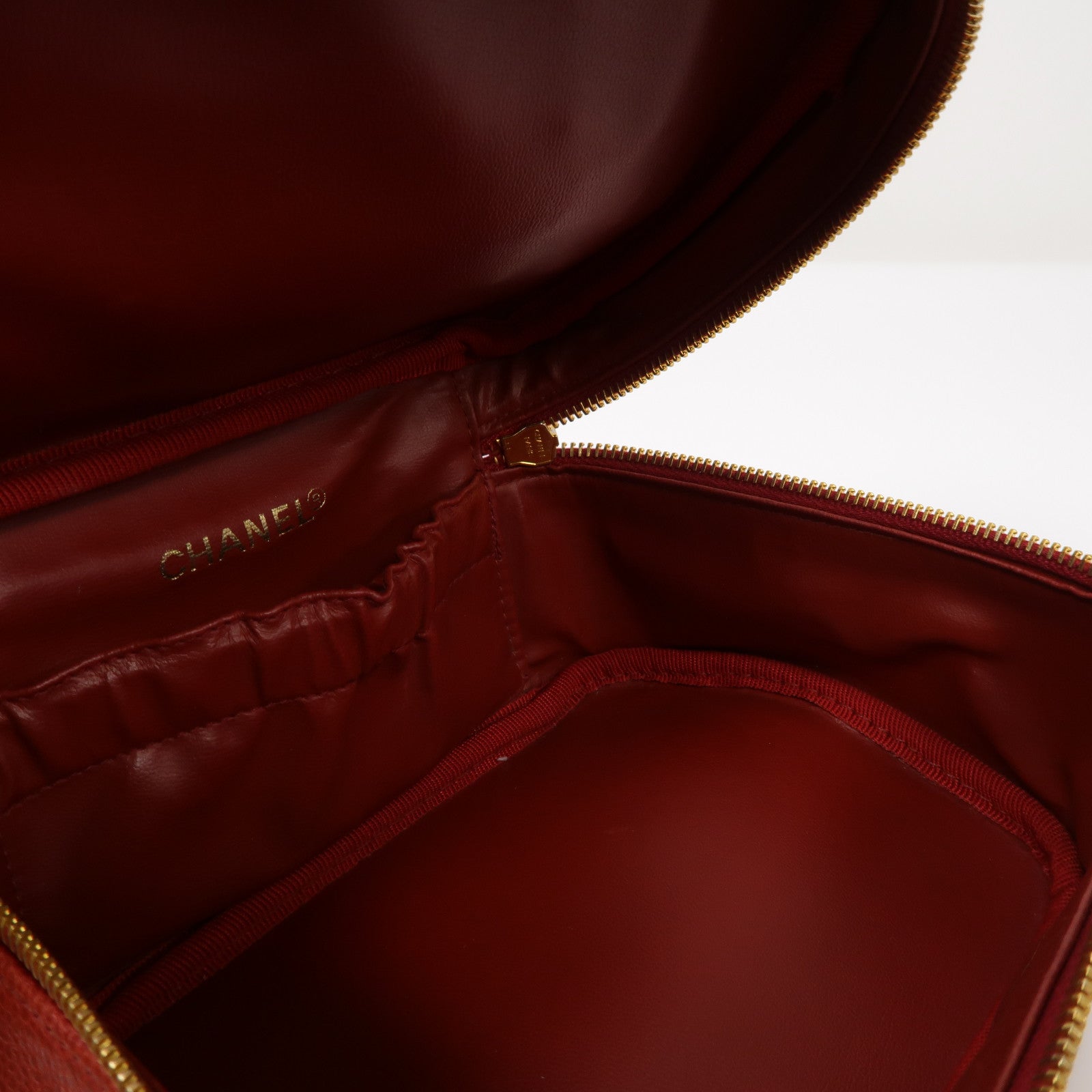 CHANEL 【激減優惠】牛皮皮革Hand Bag金扣手挽袋紅色