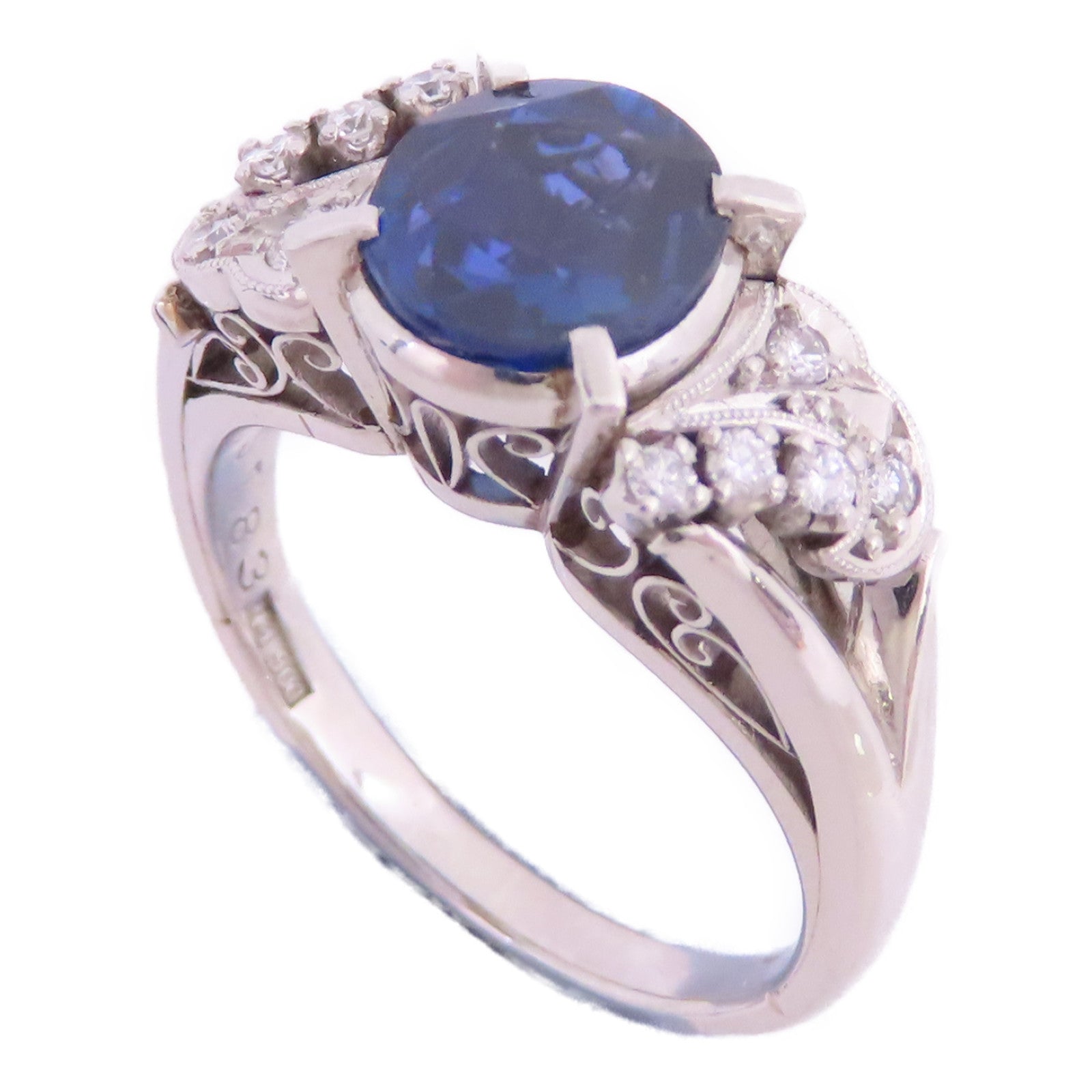 JEWELRY PM(PT)900鉑金/藍寶石/鑽石Sapphira Diamond Ring戒指US#5