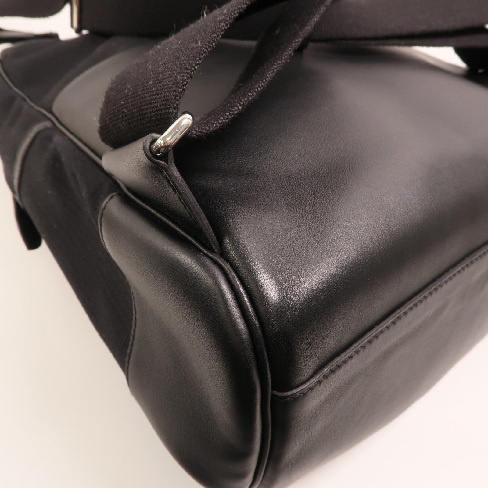 HERMES 帆布/Swift皮革Allback backpack銀扣背包