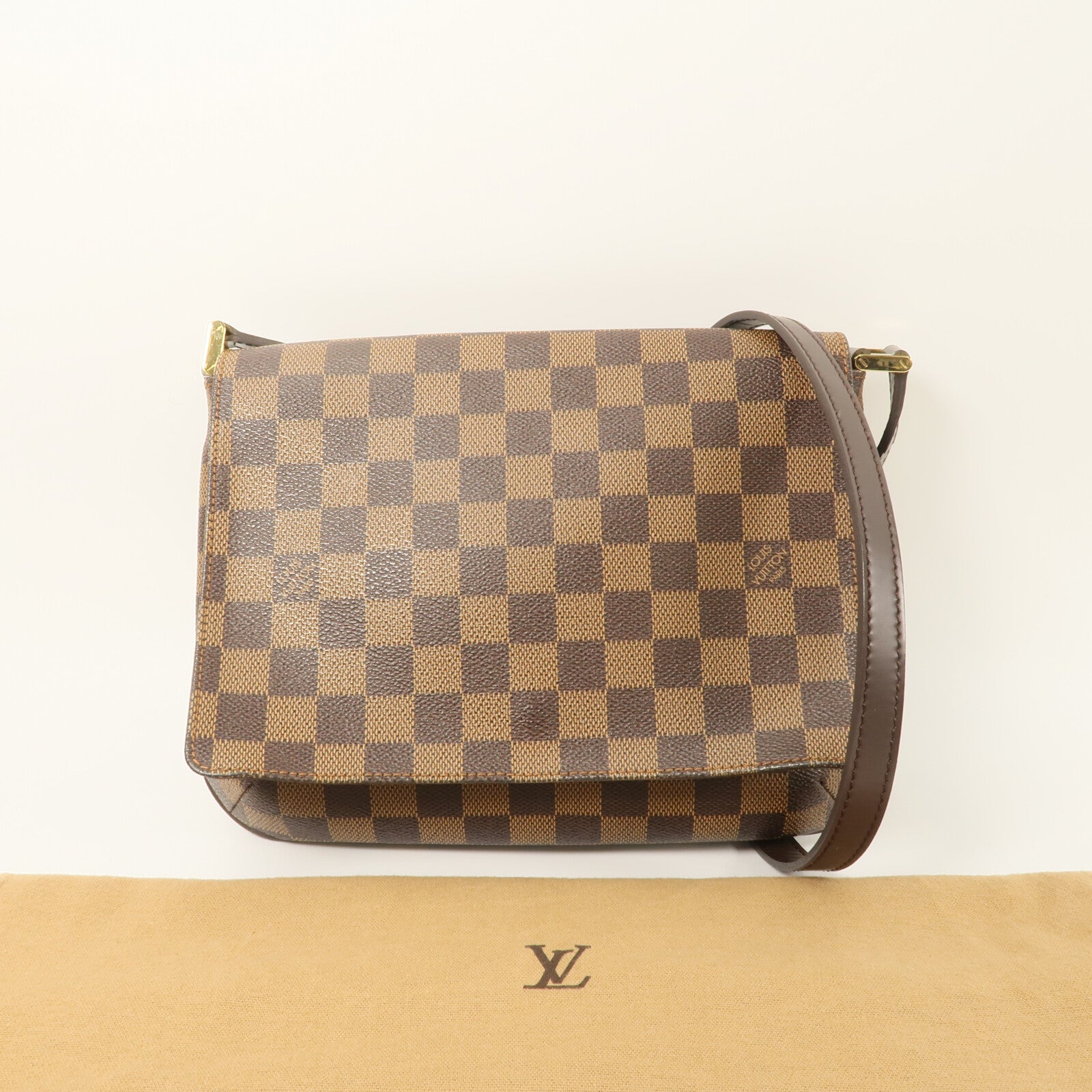 LOUIS VUITTON Damier Musette Tango肩背袋棕色