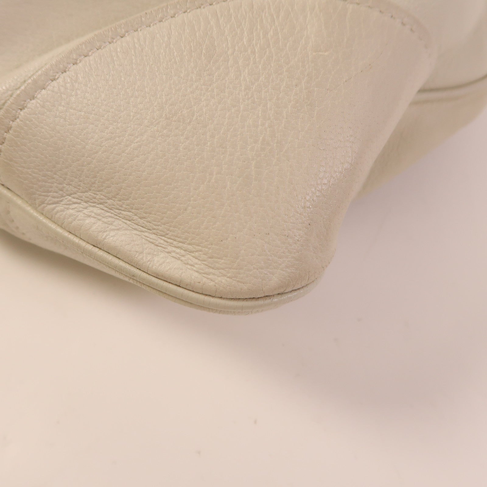 SALVATORE FERRAGAMO SHW Marisa Satchel Shoulder Bag Calfskin Leather Off White
