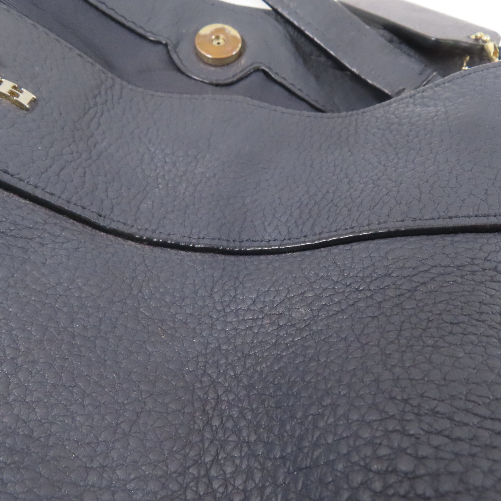 COACH 牛皮皮革Shoulder Bag金扣肩背袋深藍色
