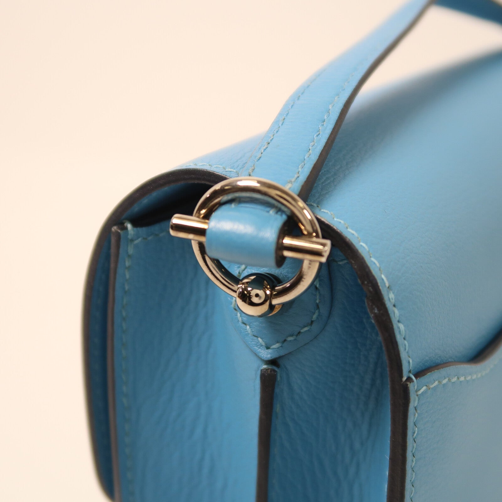 HERMES Evercolor皮革Roulis Mini銀扣肩背袋