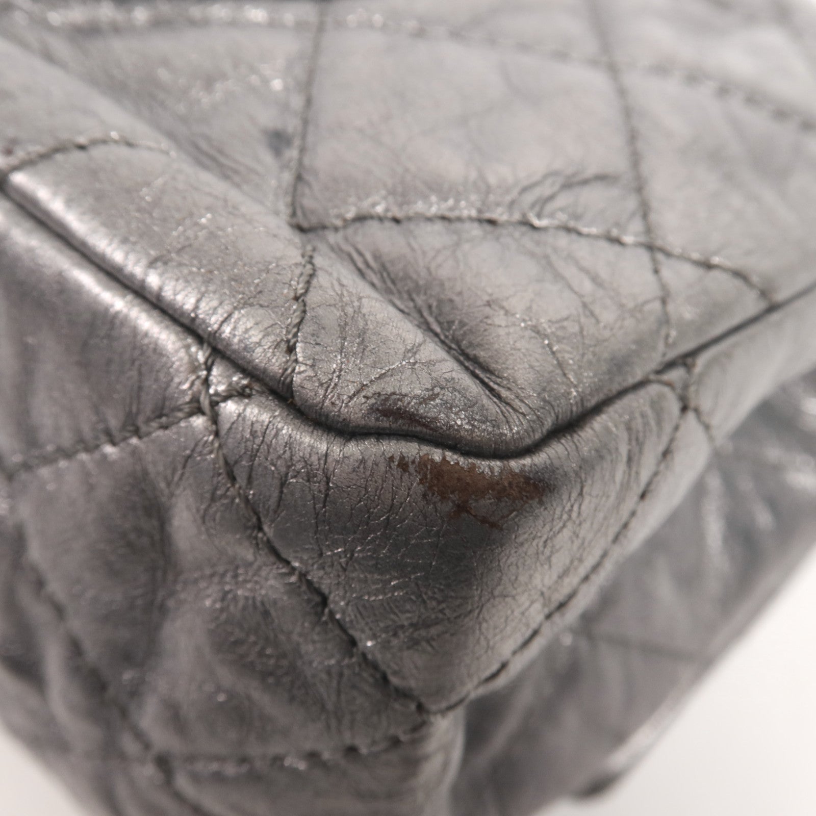 CHANEL 牛皮皮革Chanel 2.55銀扣鏈帶肩背袋