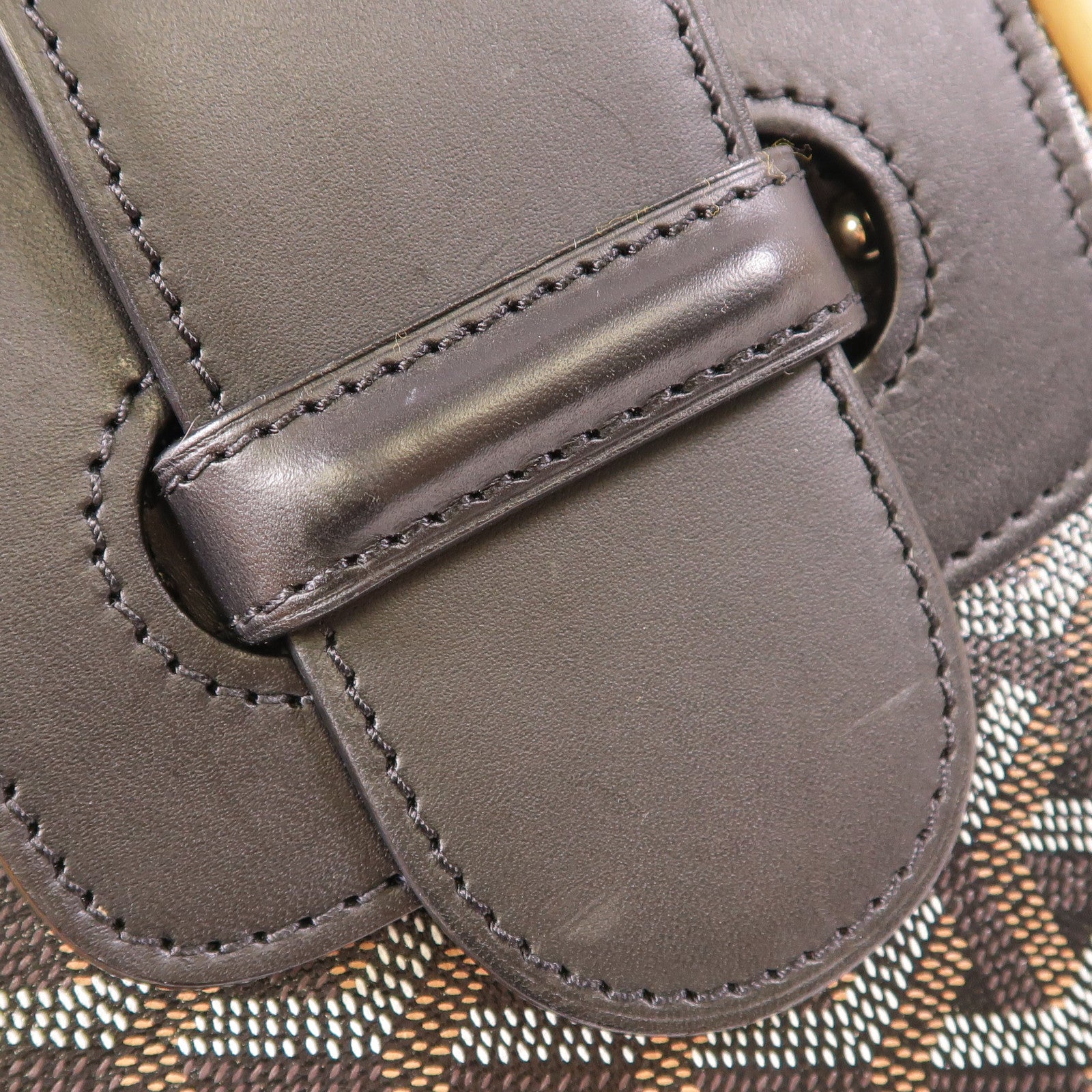 GOYARD 塗層帆布/皮革Saigon PM銀扣手挽袋