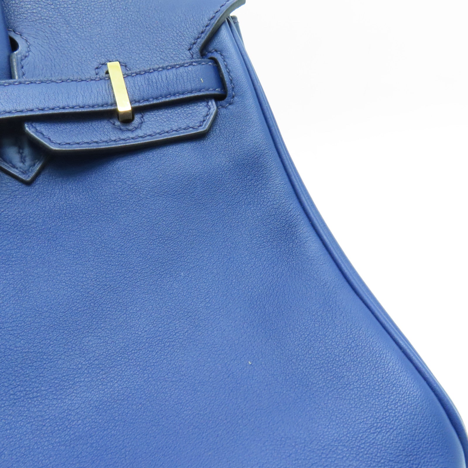 HERMES Swift皮革Birkin 25金扣手挽袋藍色