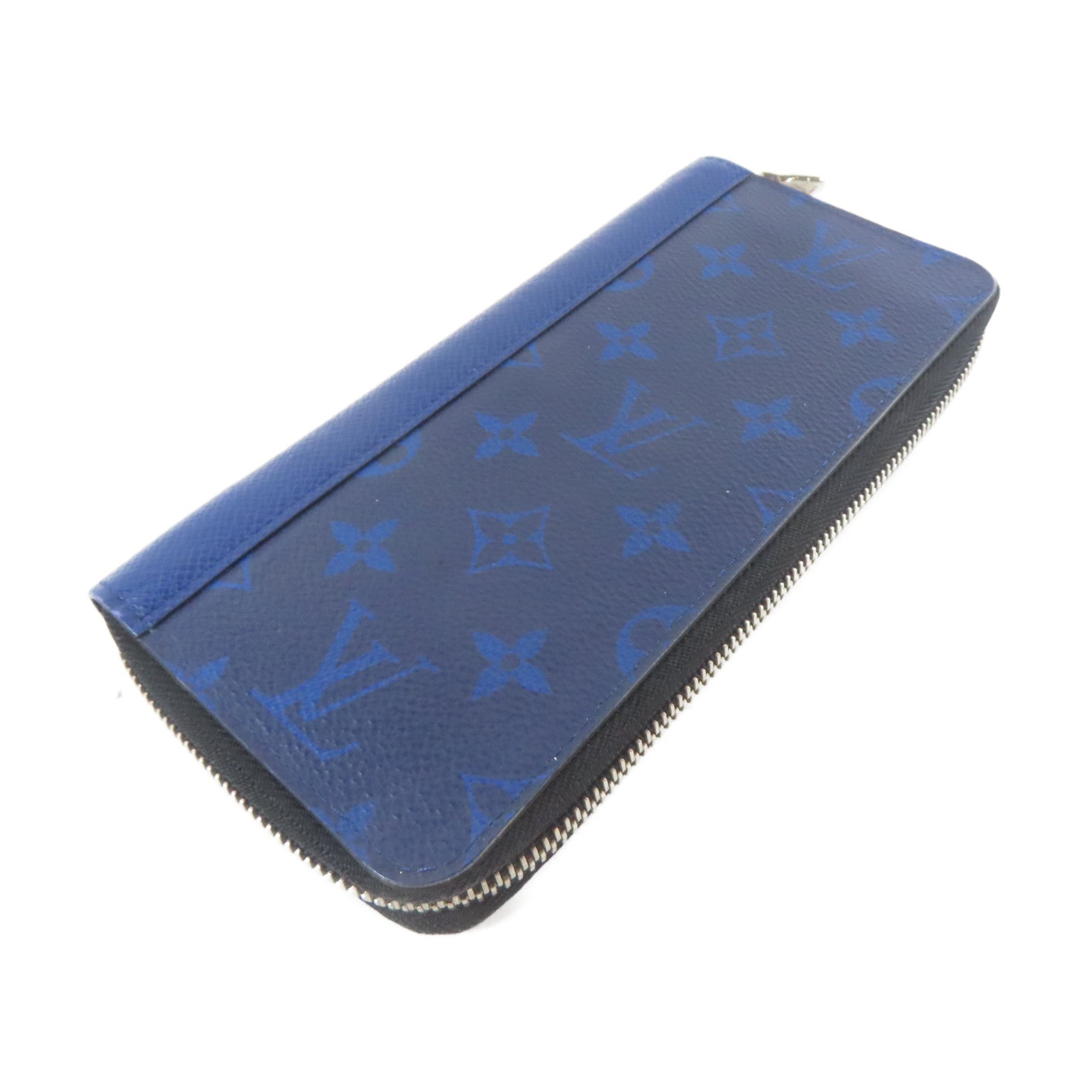 LOUIS VUITTON 【激減優惠】Taiga Long Wallet銀扣長錢包藍色