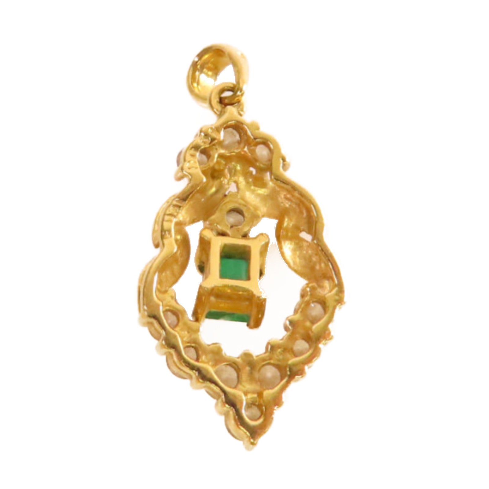 JEWELRY 18K黃金/0.61ct鑽石/綠寶石Diamond Pendant Top吊墜