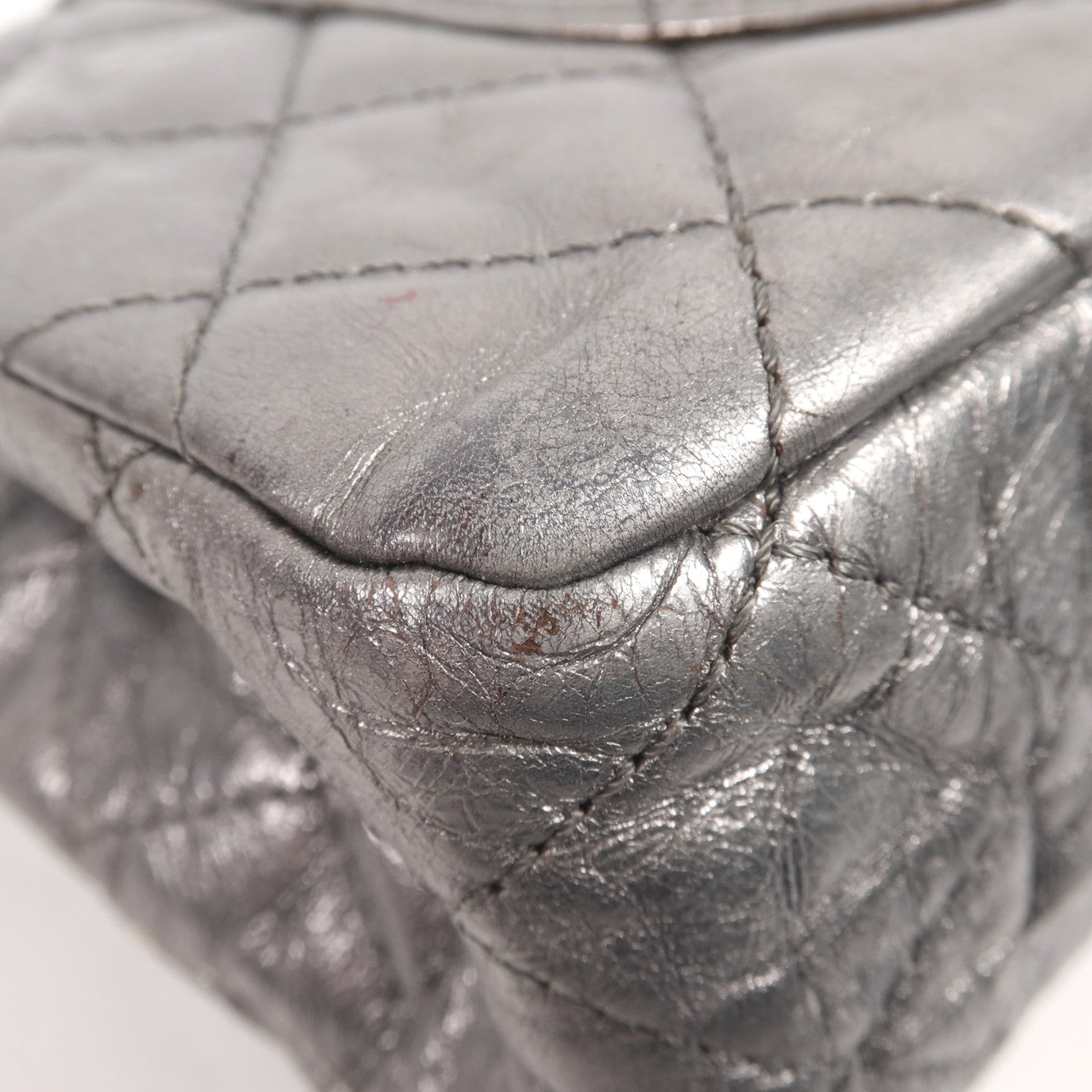 CHANEL 牛皮皮革Chanel 2.55銀扣鏈帶肩背袋