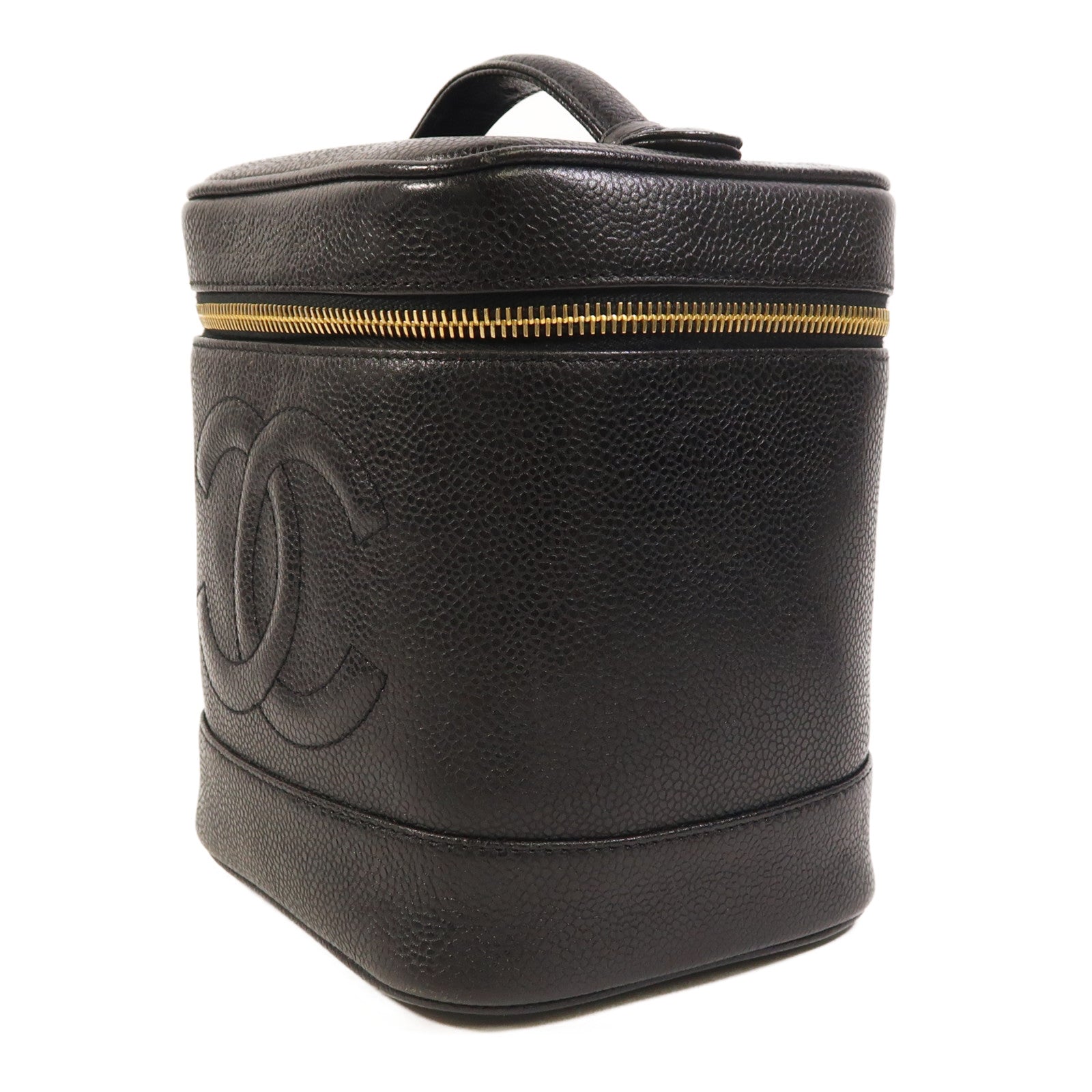 CHANEL 【激減優惠】牛皮皮革Vanity金扣手挽袋