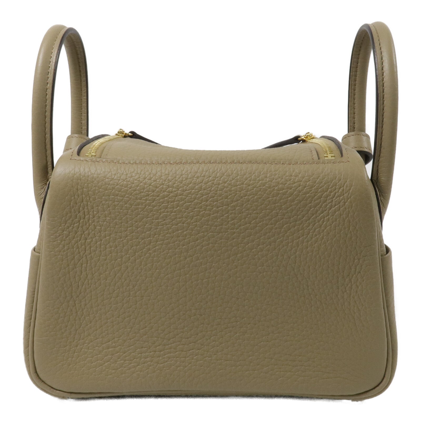 HERMES Clemence皮革Mini Lindy手挽肩背兩用袋Beige Marfa