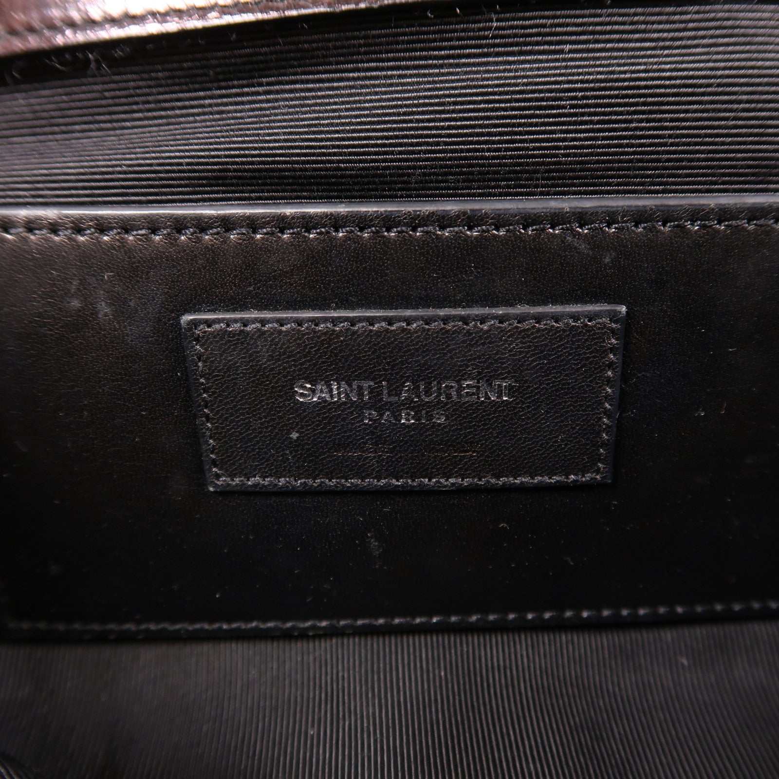 SAINT LAURENT 牛皮皮革Shoulder Bag銀扣鏈帶肩背袋