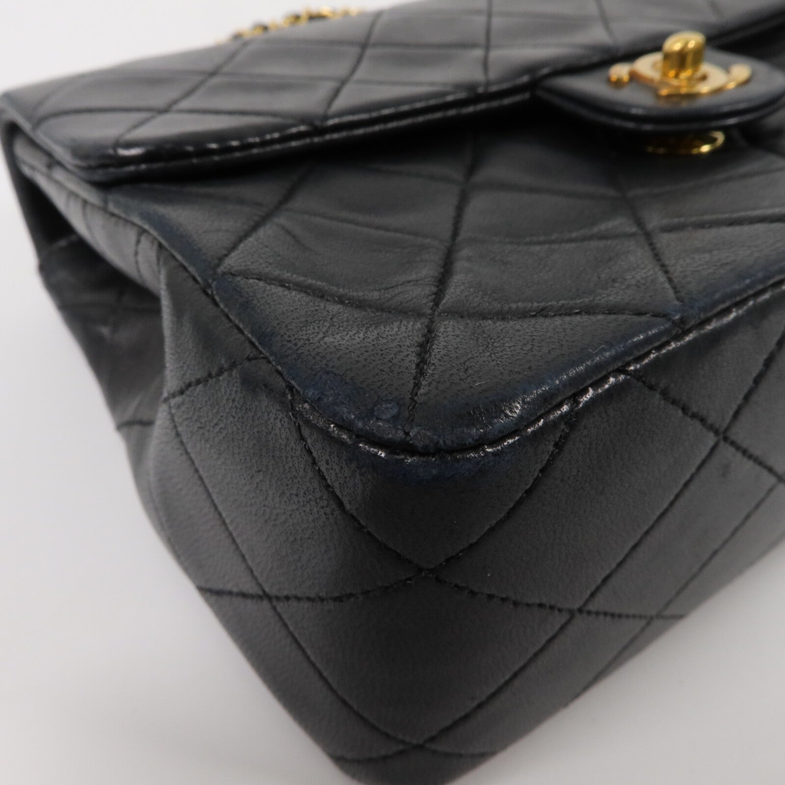 CHANEL 羊皮皮革Vintage Flap Bag鏈帶肩背袋