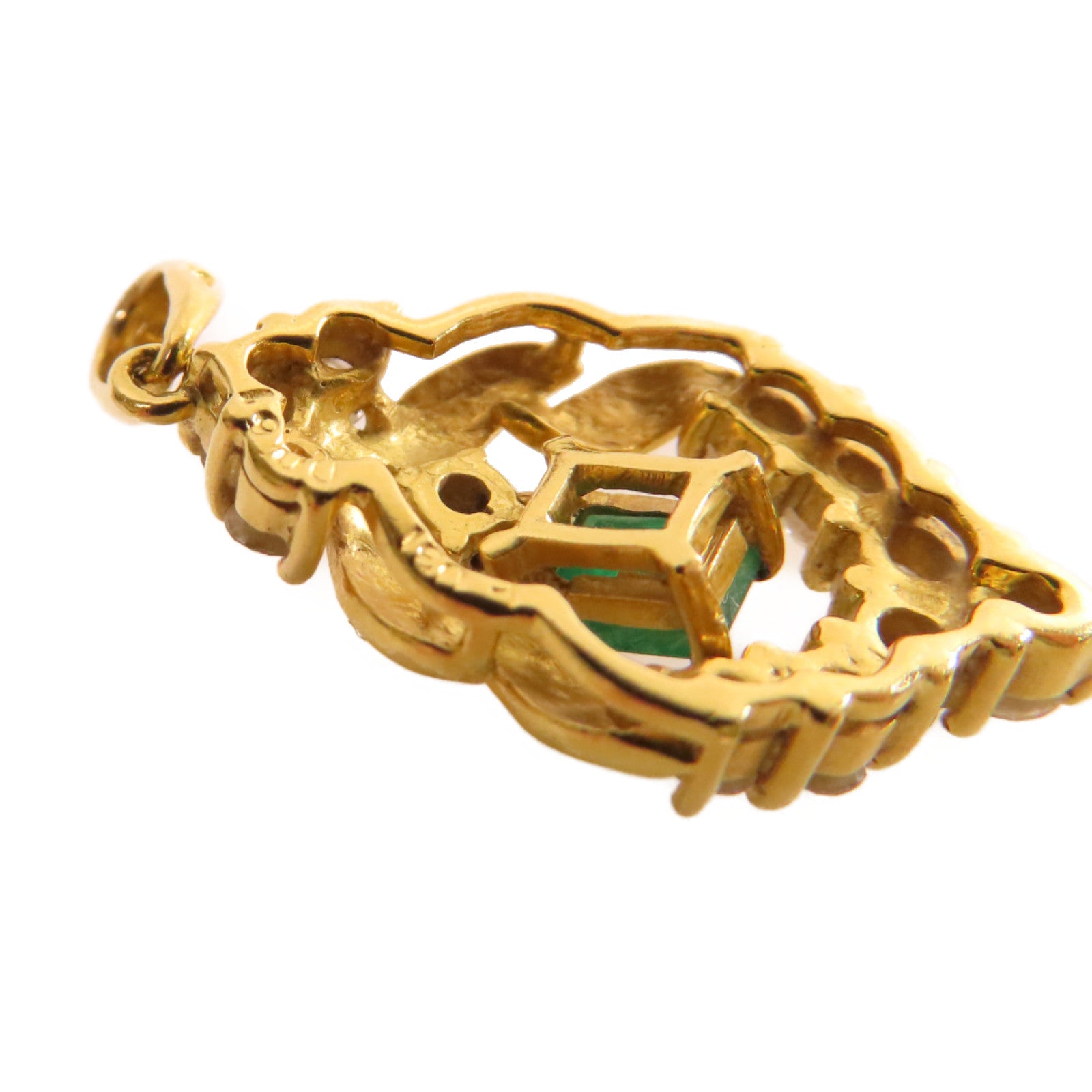 JEWELRY 18K黃金/0.61ct鑽石/綠寶石Diamond Pendant Top吊墜