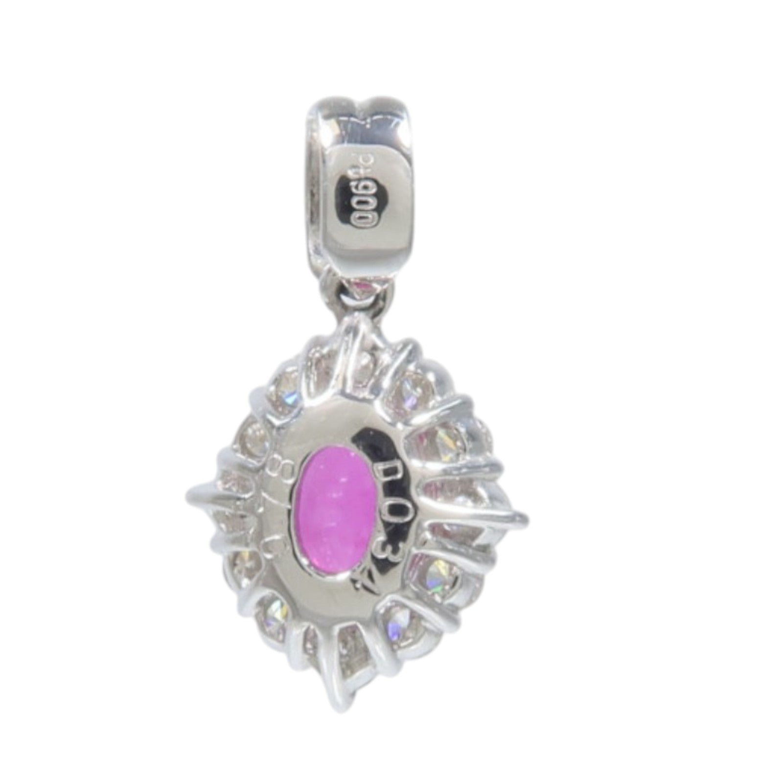 JEWELRY PT900鉑金Ruby Diamond Pendant紅寶石/鑽石吊墜