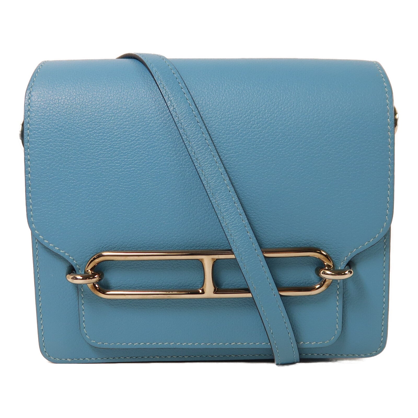 HERMES Evercolor皮革Roulis Mini銀扣肩背袋