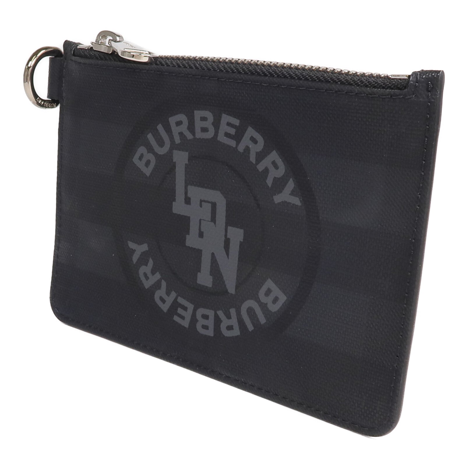 BURBERRY 塗層帆布Pouch銀扣手拿包