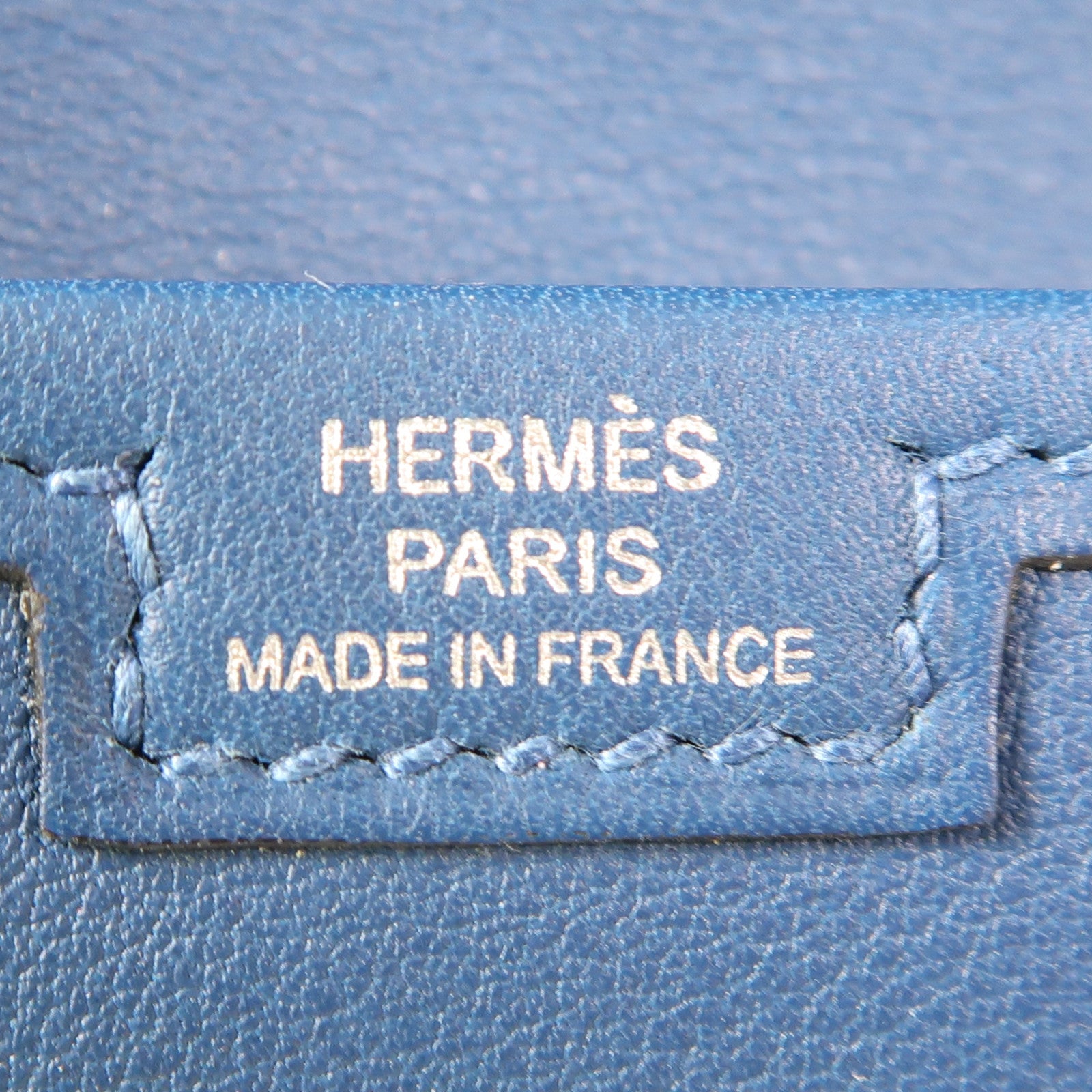 HERMES Swift皮革Jige Duo銀扣長錢包Bleu Brighton