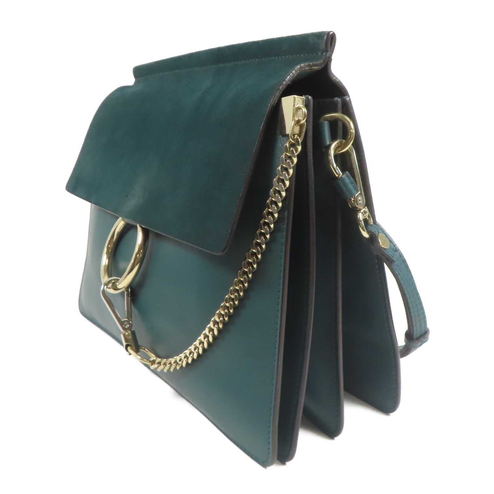 Chloe 牛皮皮革Faye金扣肩背袋