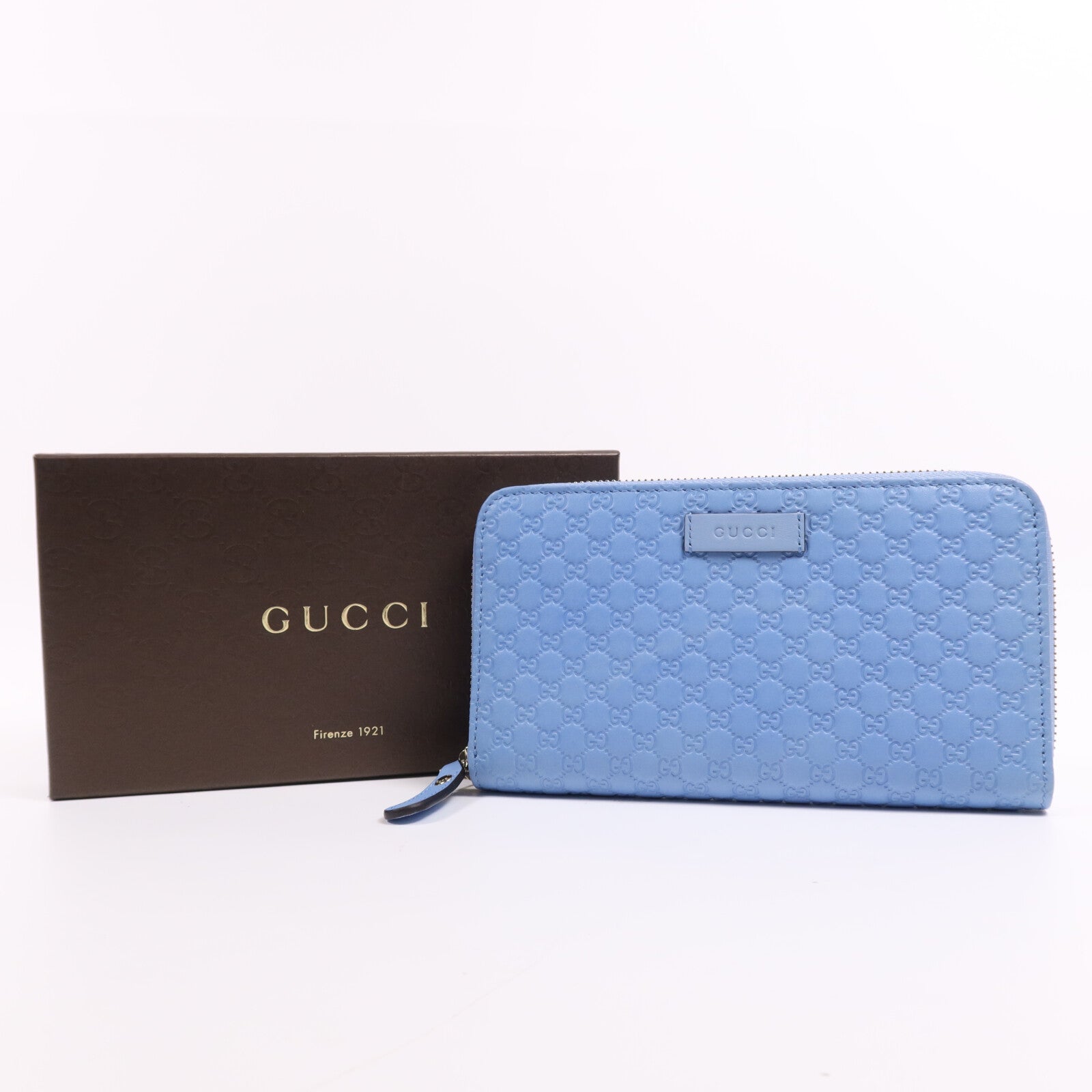 GUCCI 牛皮皮革Zipper Wallet金扣長錢包