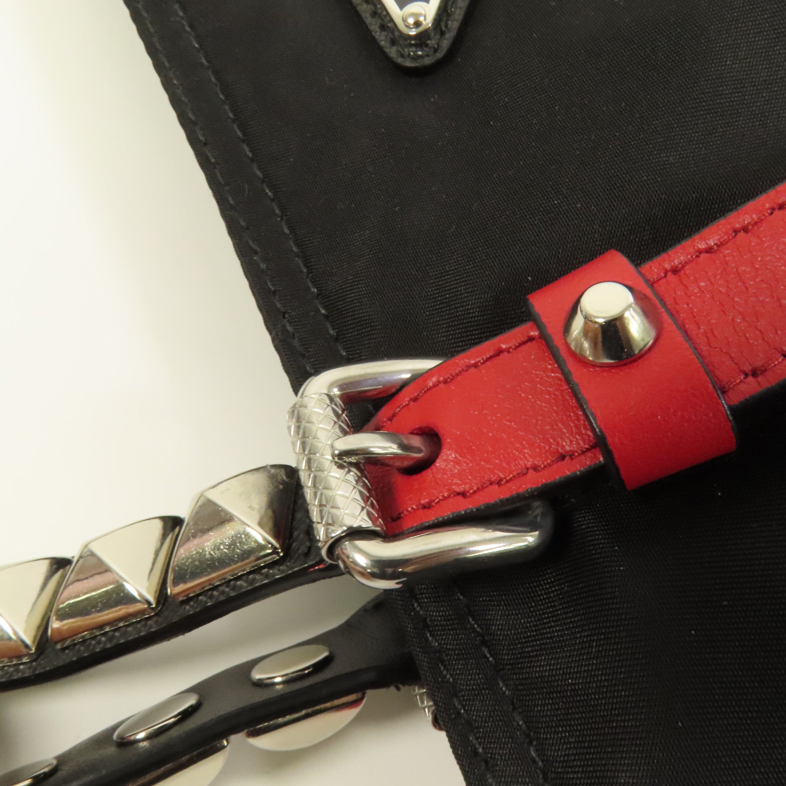 PRADA 尼龍Tote銀扣手挽肩背兩用袋