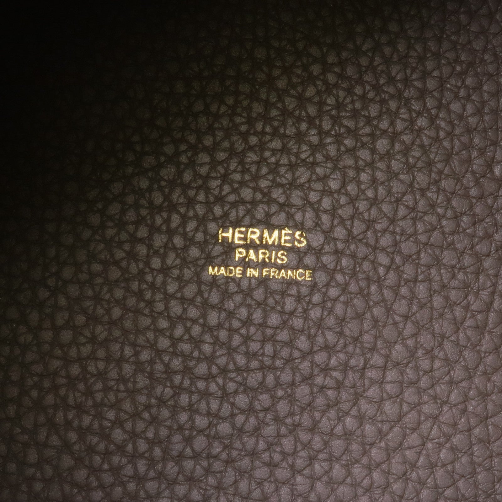 HERMES Clemence皮革Picotin MM金扣手挽袋Etain