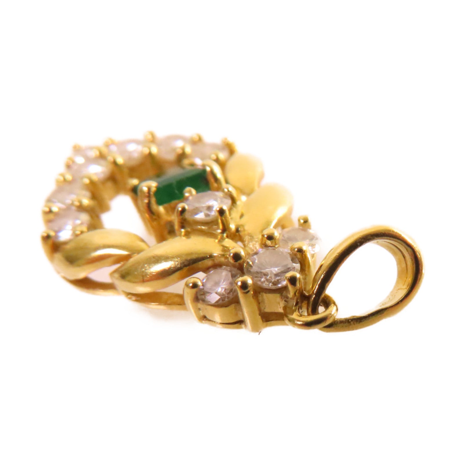 JEWELRY 18K黃金/0.61ct鑽石/綠寶石Diamond Pendant Top吊墜