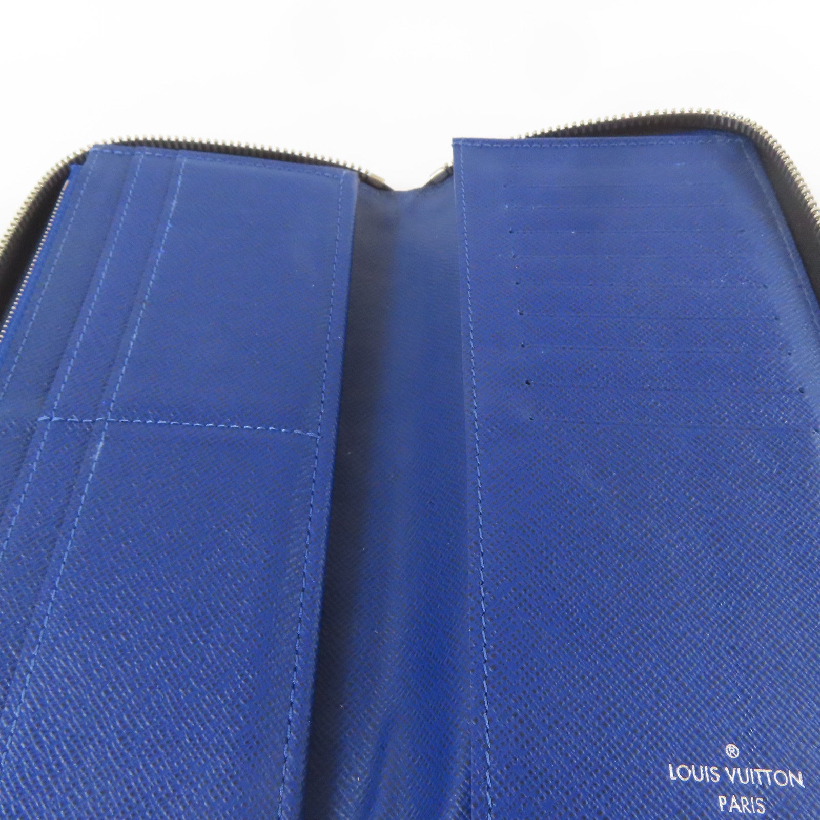 LOUIS VUITTON 【激減優惠】Taiga Long Wallet銀扣長錢包藍色