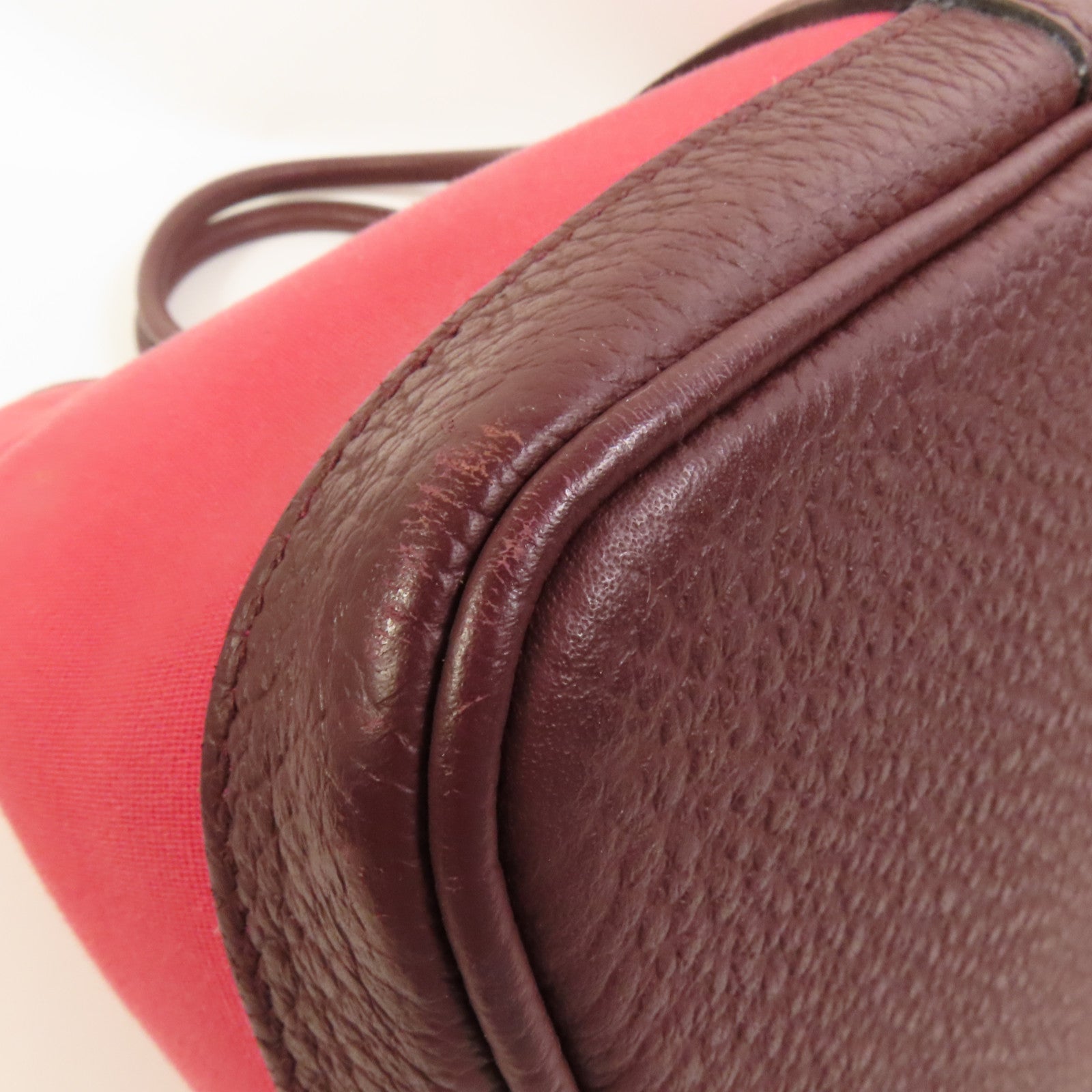 HERMES 帆布Garden Party PM銀扣手挽袋Bordeaux