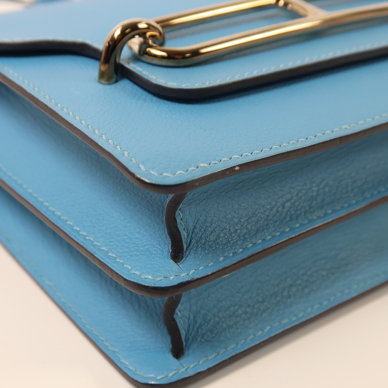 HERMES Evercolor皮革Roulis Mini銀扣肩背袋