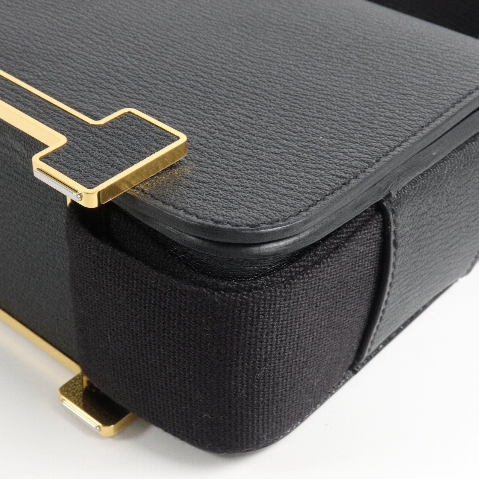HERMES Chevre皮革Geta肩背袋Noir