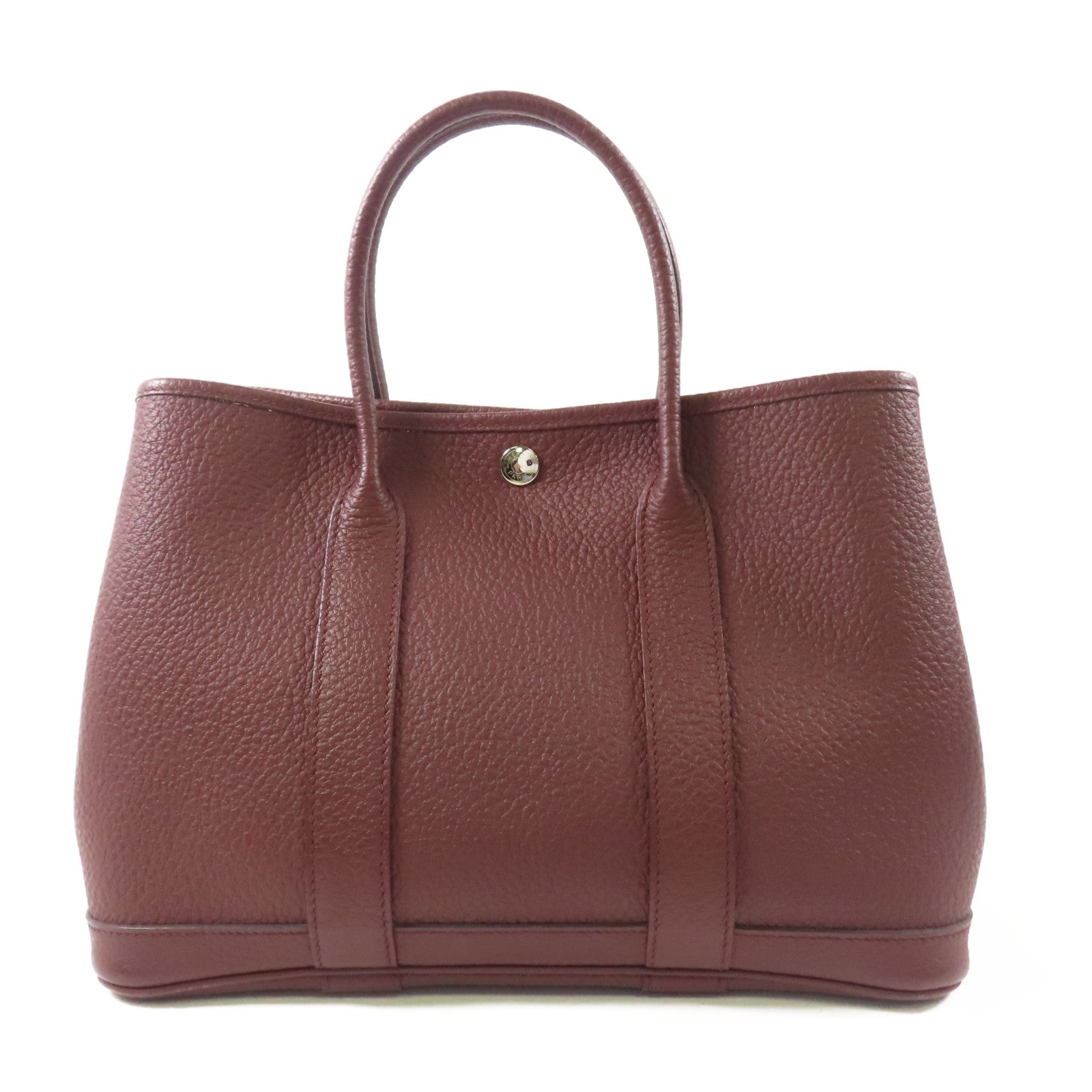 HERMES Negonda皮革Garden Party TPM銀扣手挽袋Rouge H