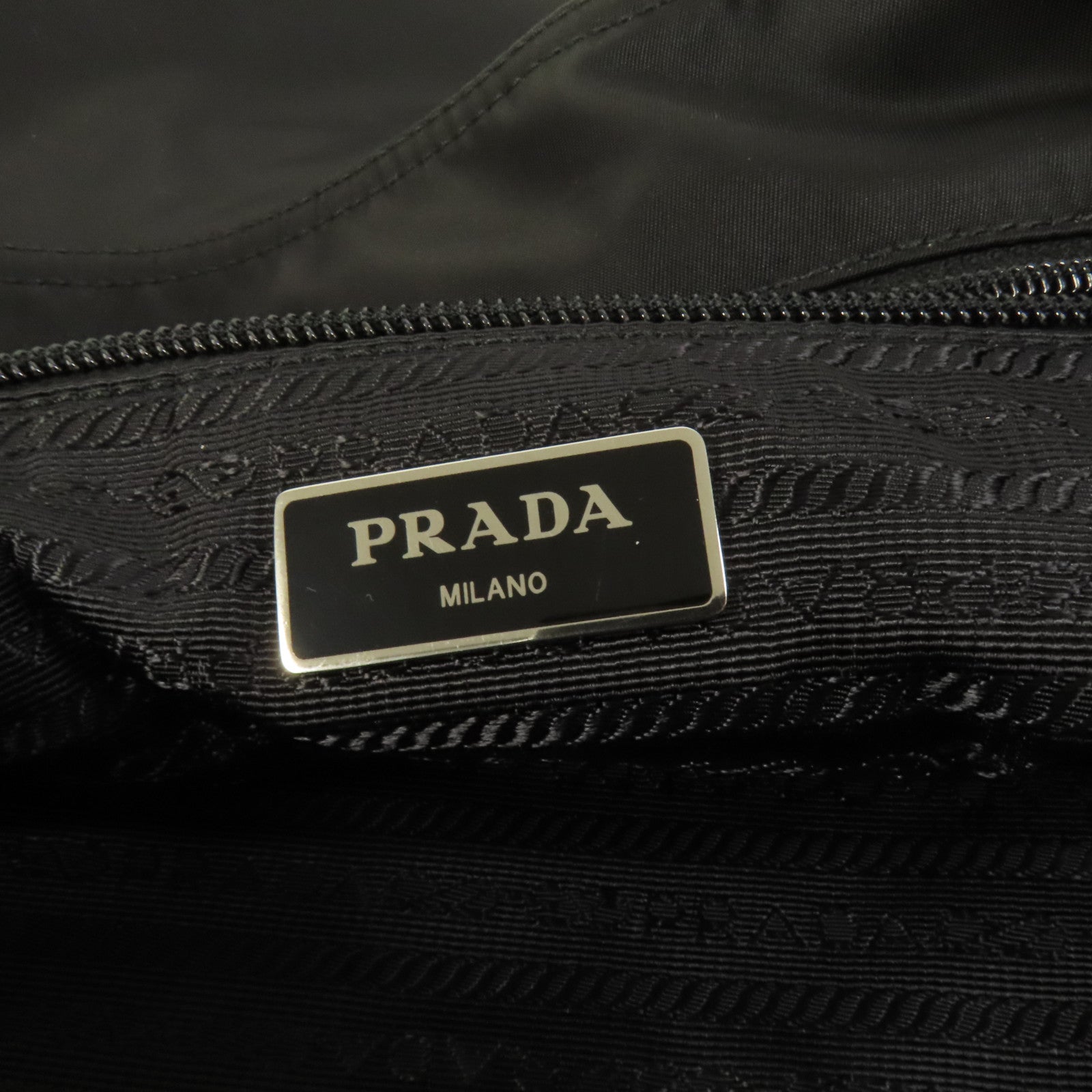 PRADA 尼龍Tote銀扣手挽肩背兩用袋