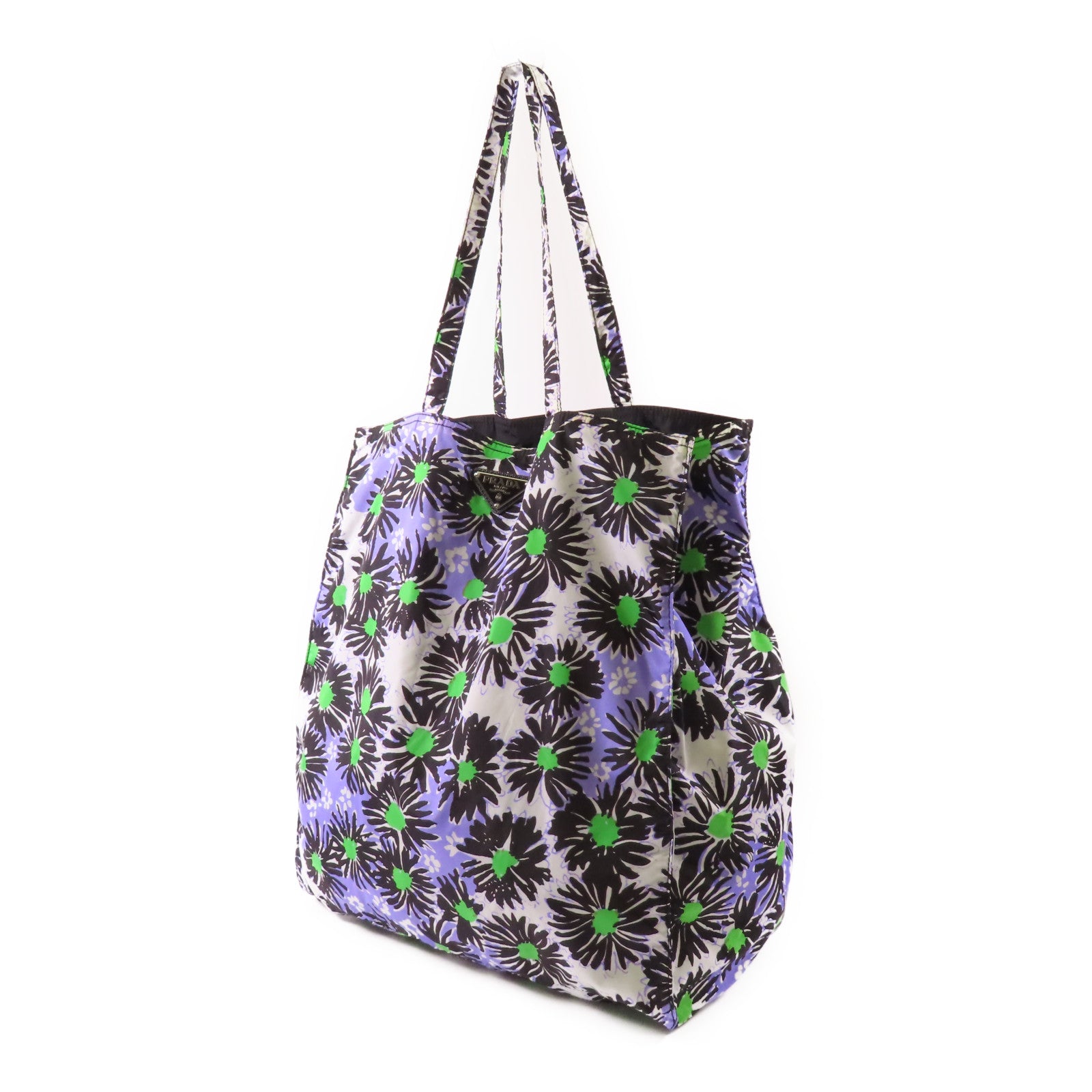 PRADA 尼龍Tote Bag銀扣肩背袋