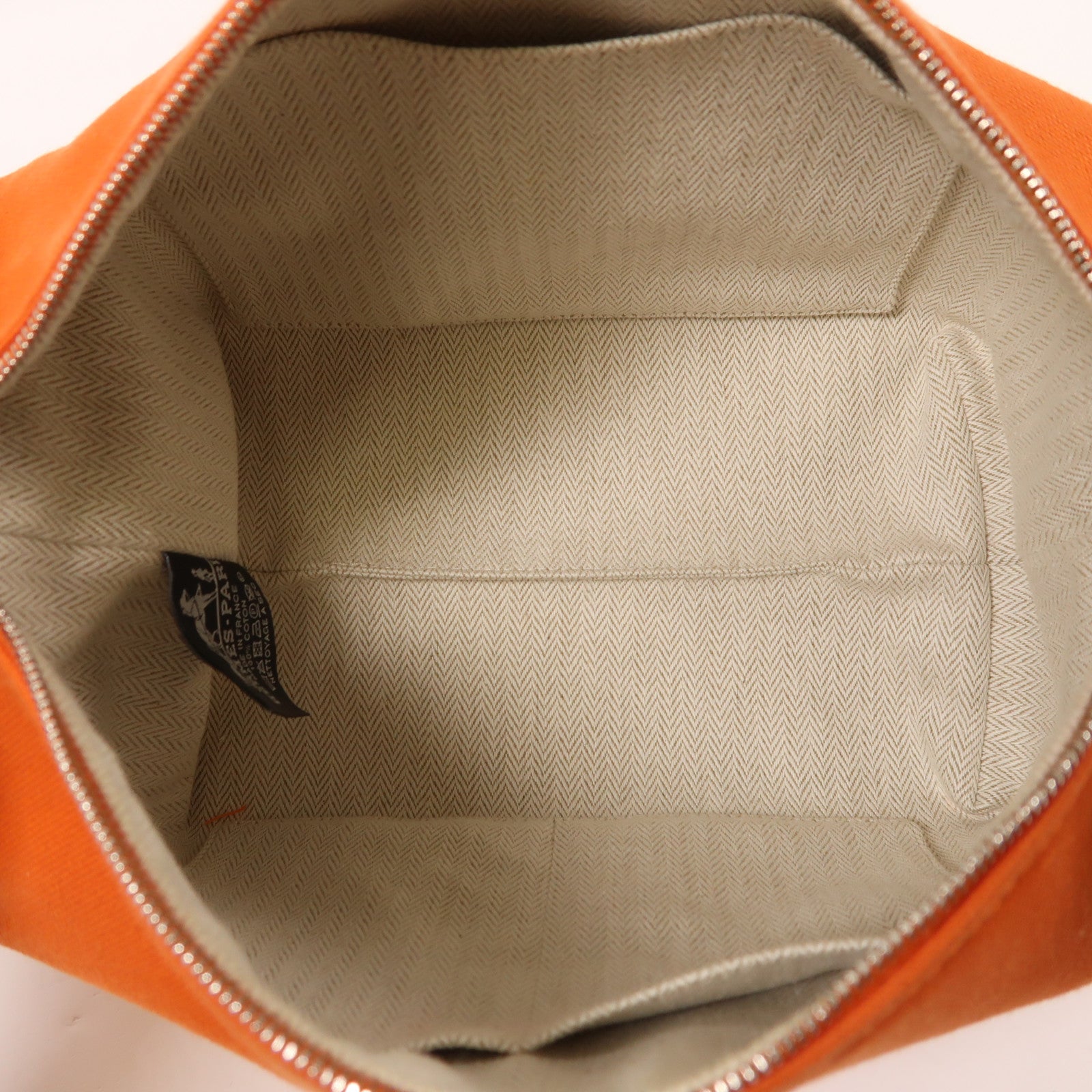 HERMES 帆布Bride A Brac銀扣手挽袋