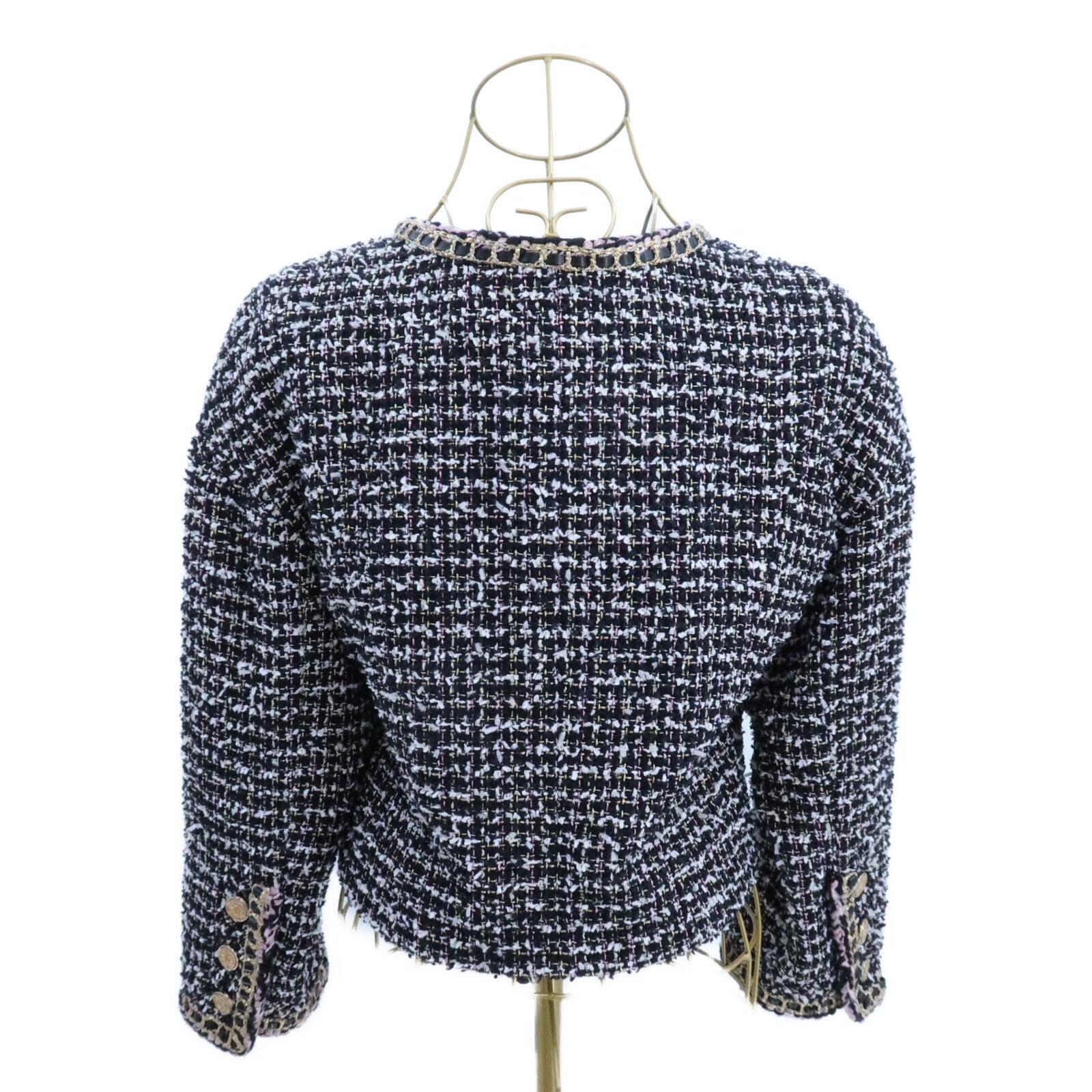 CHANEL Polyamide/Wool Tweed Collarless Jacket外套