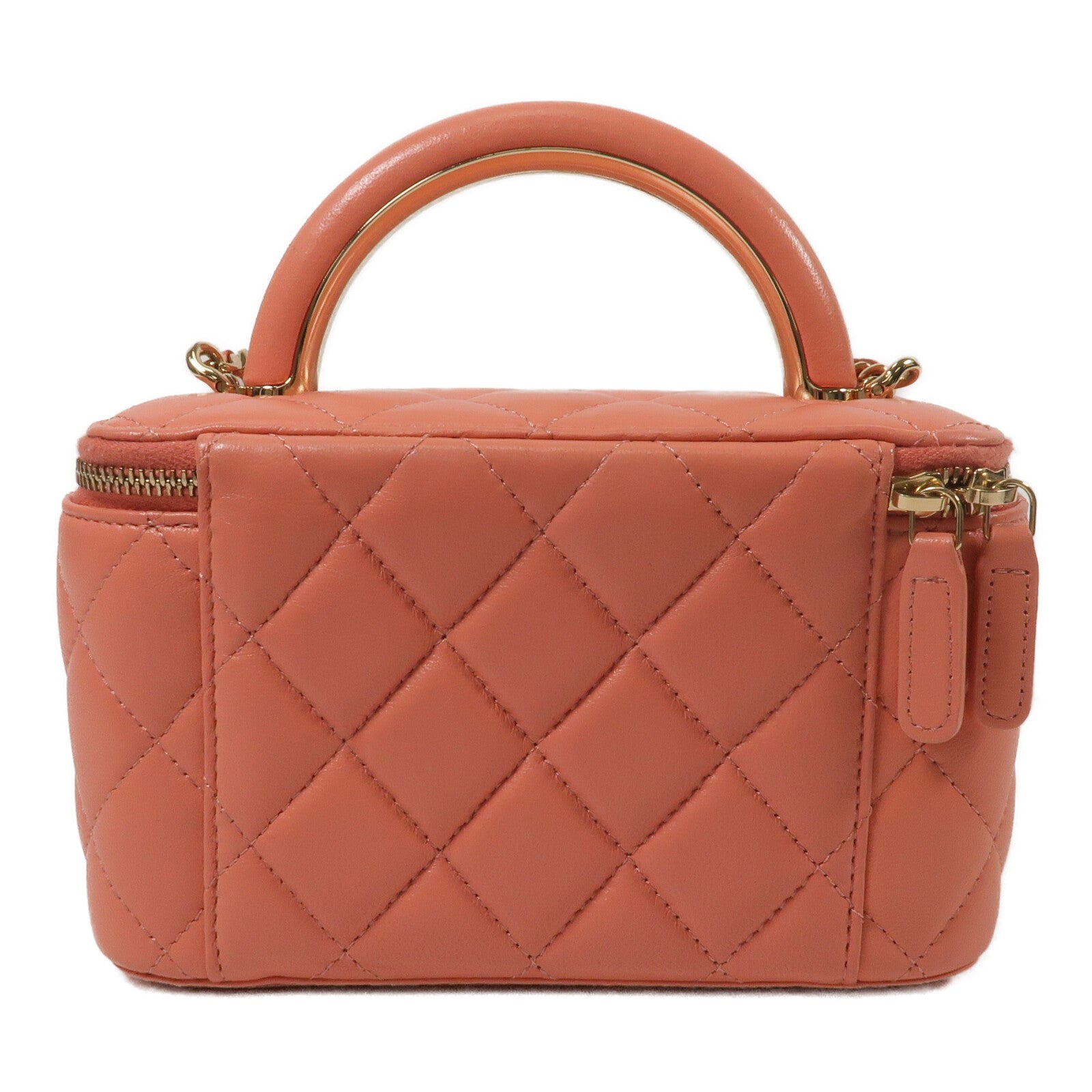 CHANEL 羊皮皮革Top Handle Vanity Case鏈帶手挽肩背兩用袋